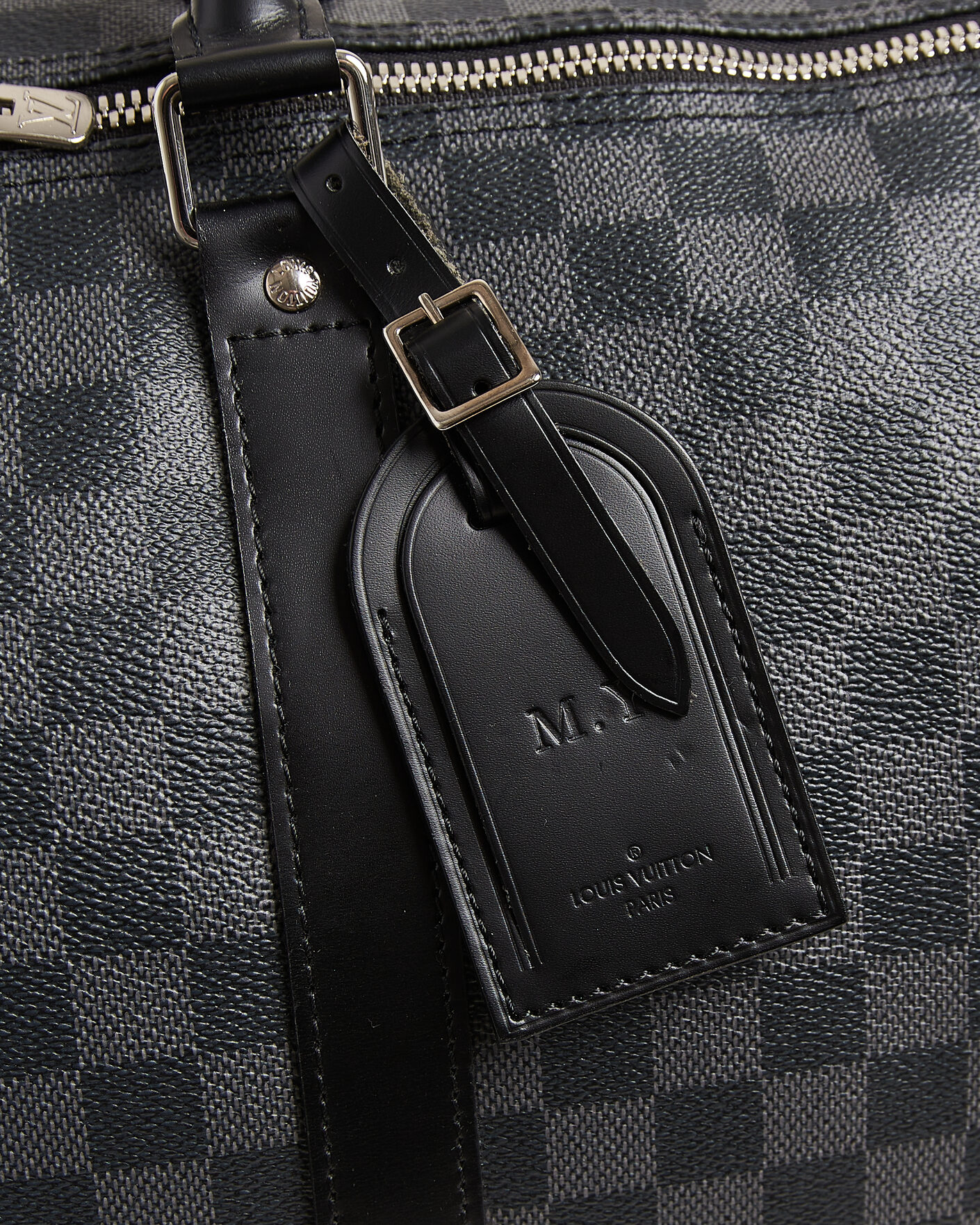 Herr | Pre-Owned & Vintage Bags | Louis Vuitton Pre-Owned | Keepall Bandouliére 55 Damier Graphite