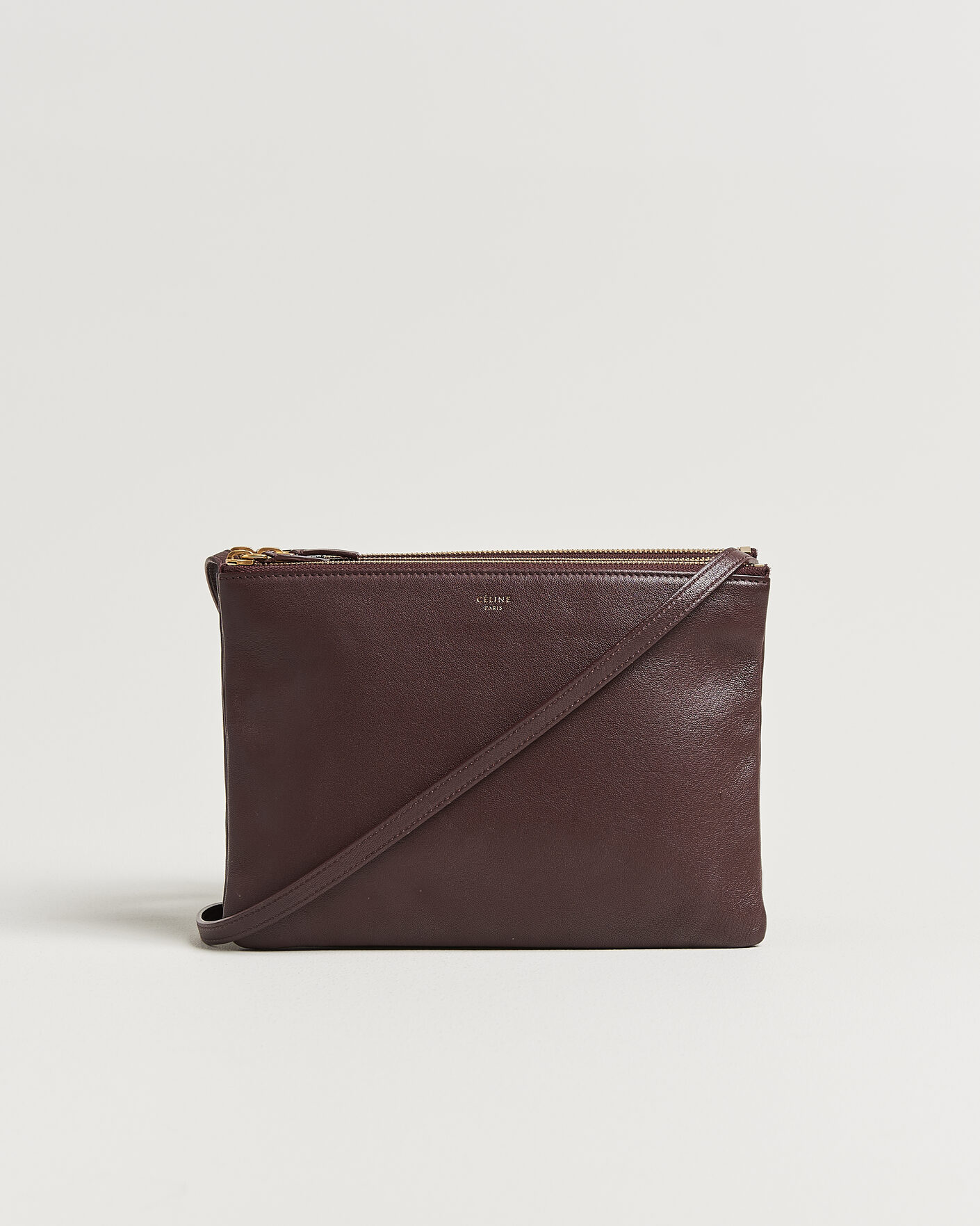 Herr | Pre-Owned & Vintage Bags | Celine Pre-Owned | Trio Bag Medium Leather Burgundy