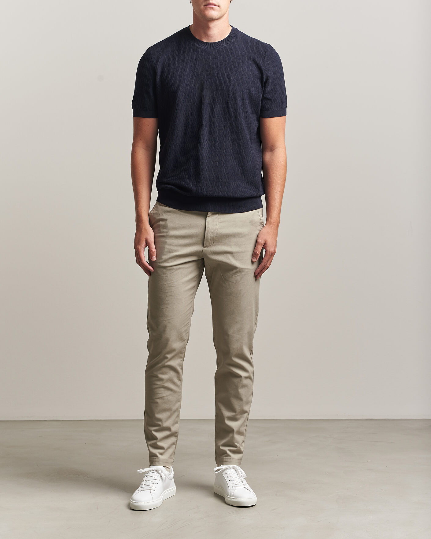 Herr | Byxor | BOSS BLACK | Kaiton Structured Chinos Open Beige