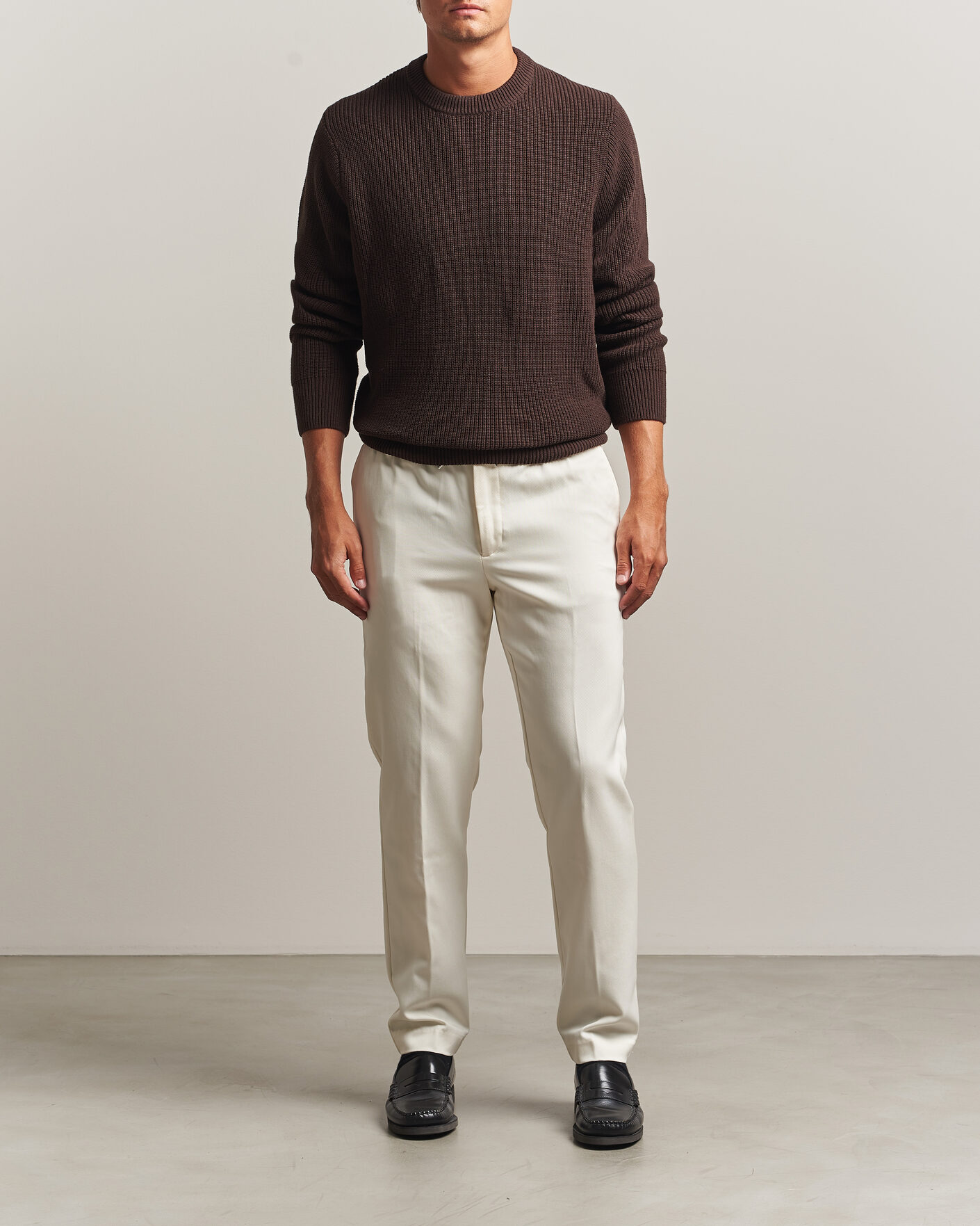 Herr | Byxor | BOSS BLACK | Kane Drawstring Trousers Open White
