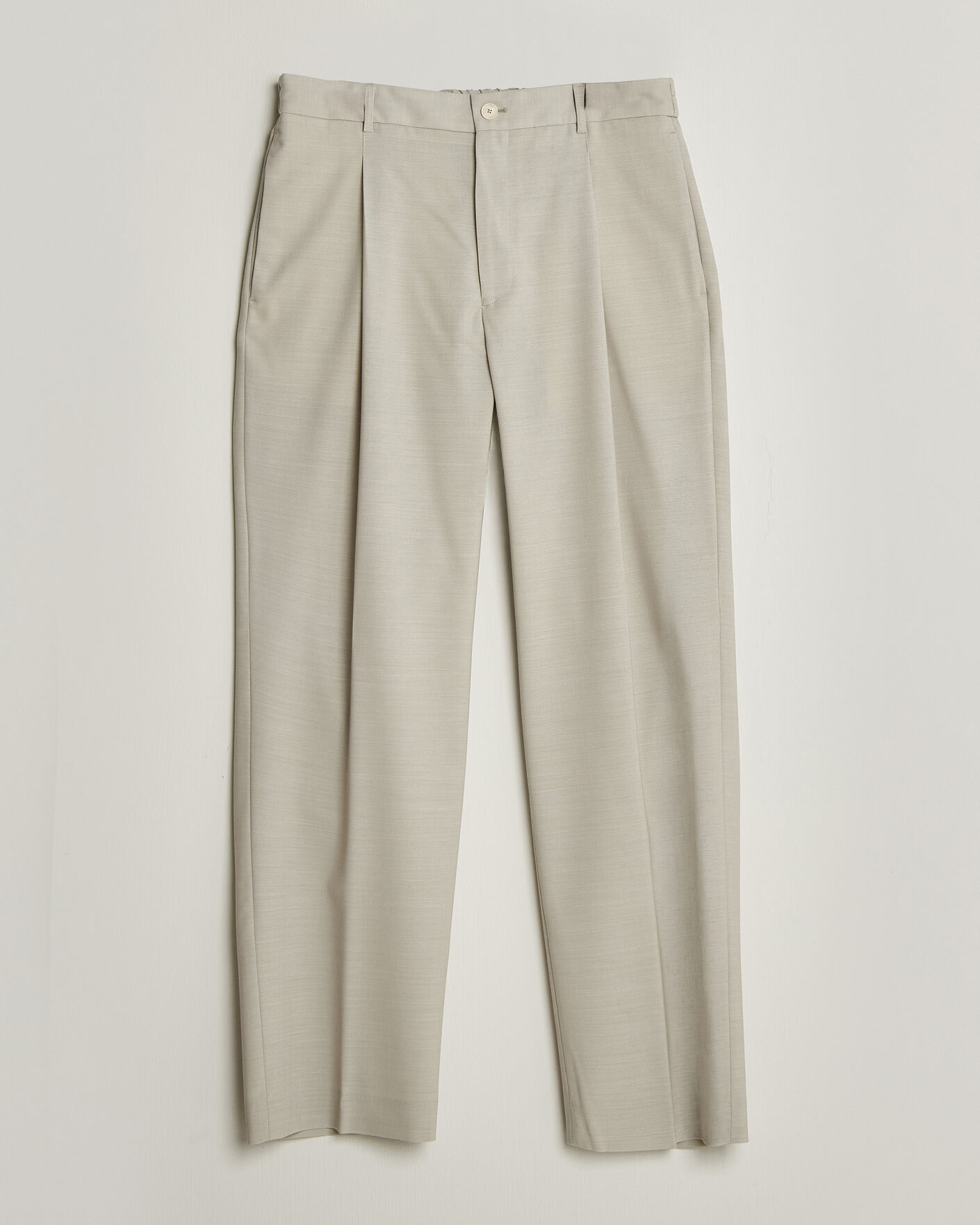 Herr | Byxor | BOSS BLACK | Pat Pleated Wool Trousers Light Beige