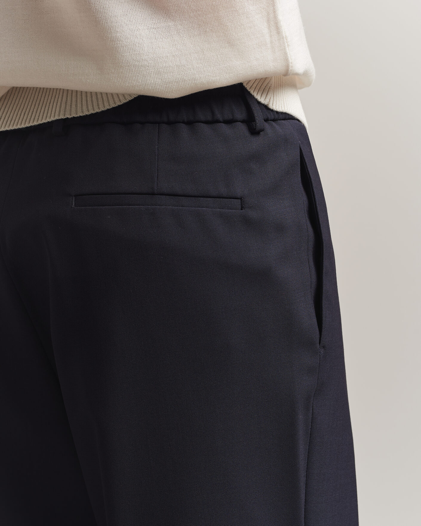 Herr | Byxor | BOSS BLACK | Pat Pleated Wool Trousers Dark Blue