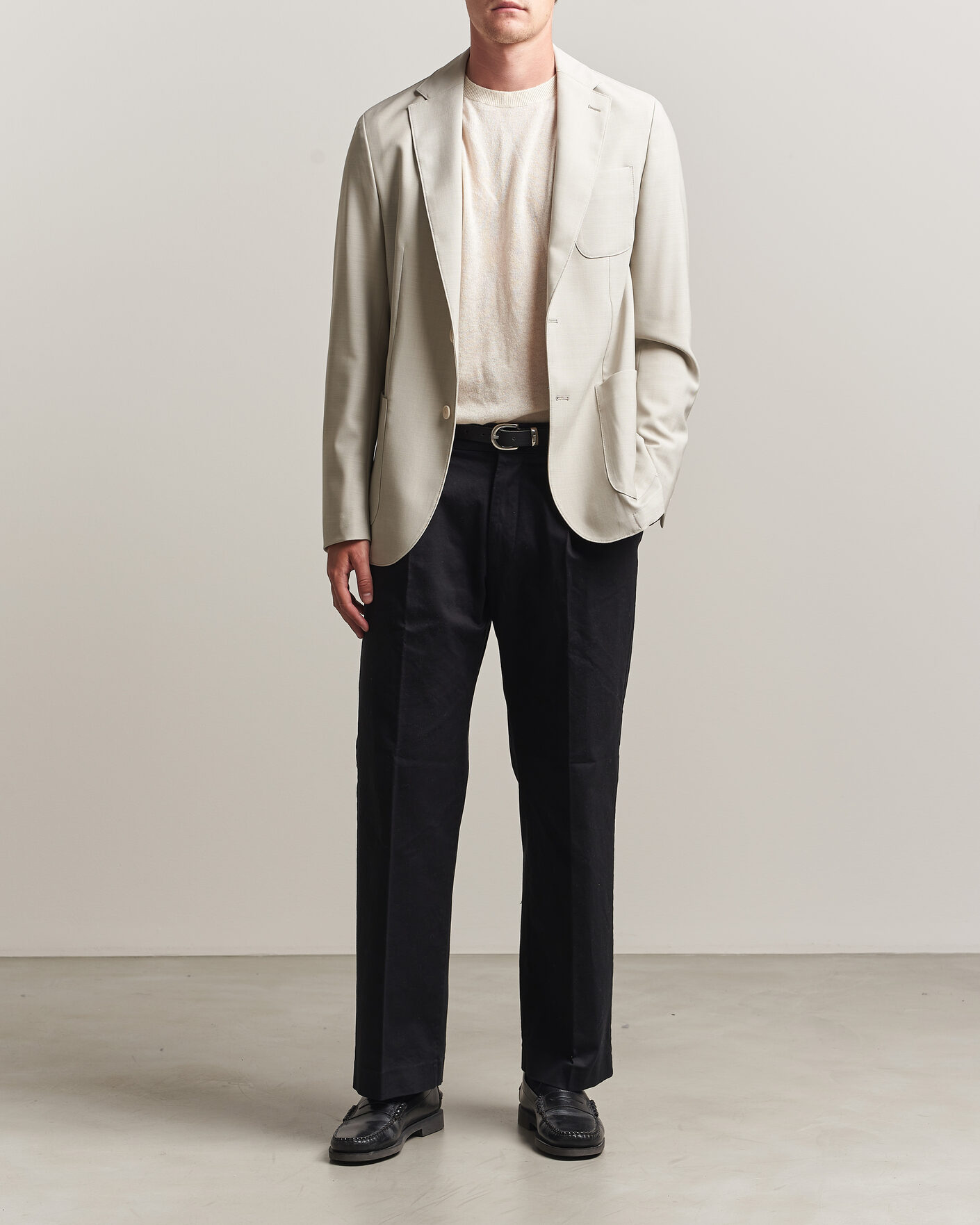 Herr | Kavajer | BOSS BLACK | Hanry Wool Patch Pocket Blazer Light Beige