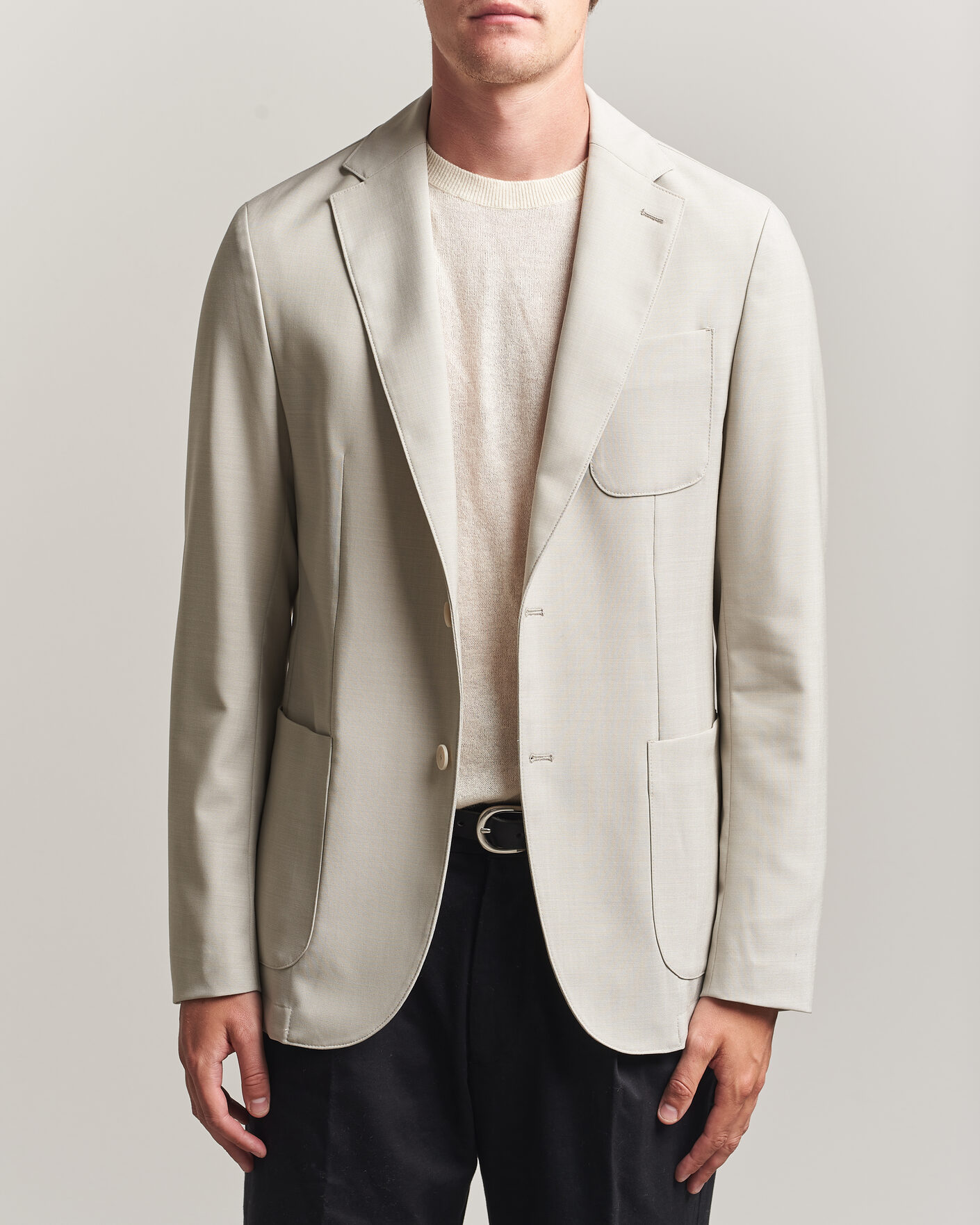Herr | Kavajer | BOSS BLACK | Hanry Wool Patch Pocket Blazer Light Beige