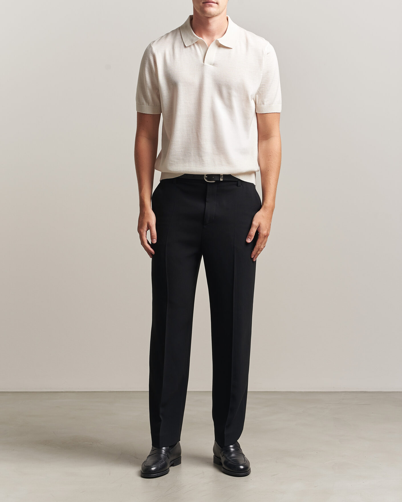 Herr | Pikéer | BOSS BLACK | Lantoni Knitted Polo Open White