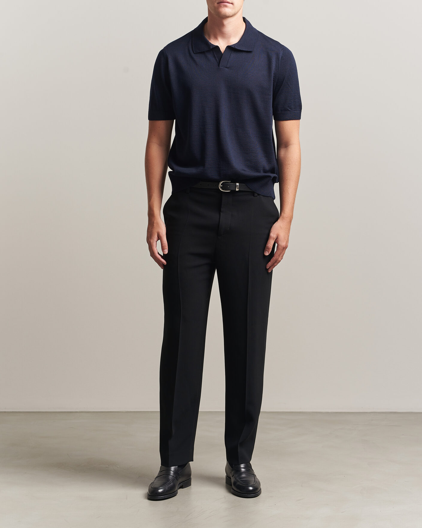 Herr | Pikéer | BOSS BLACK | Lantoni Knitted Polo Dark Blue