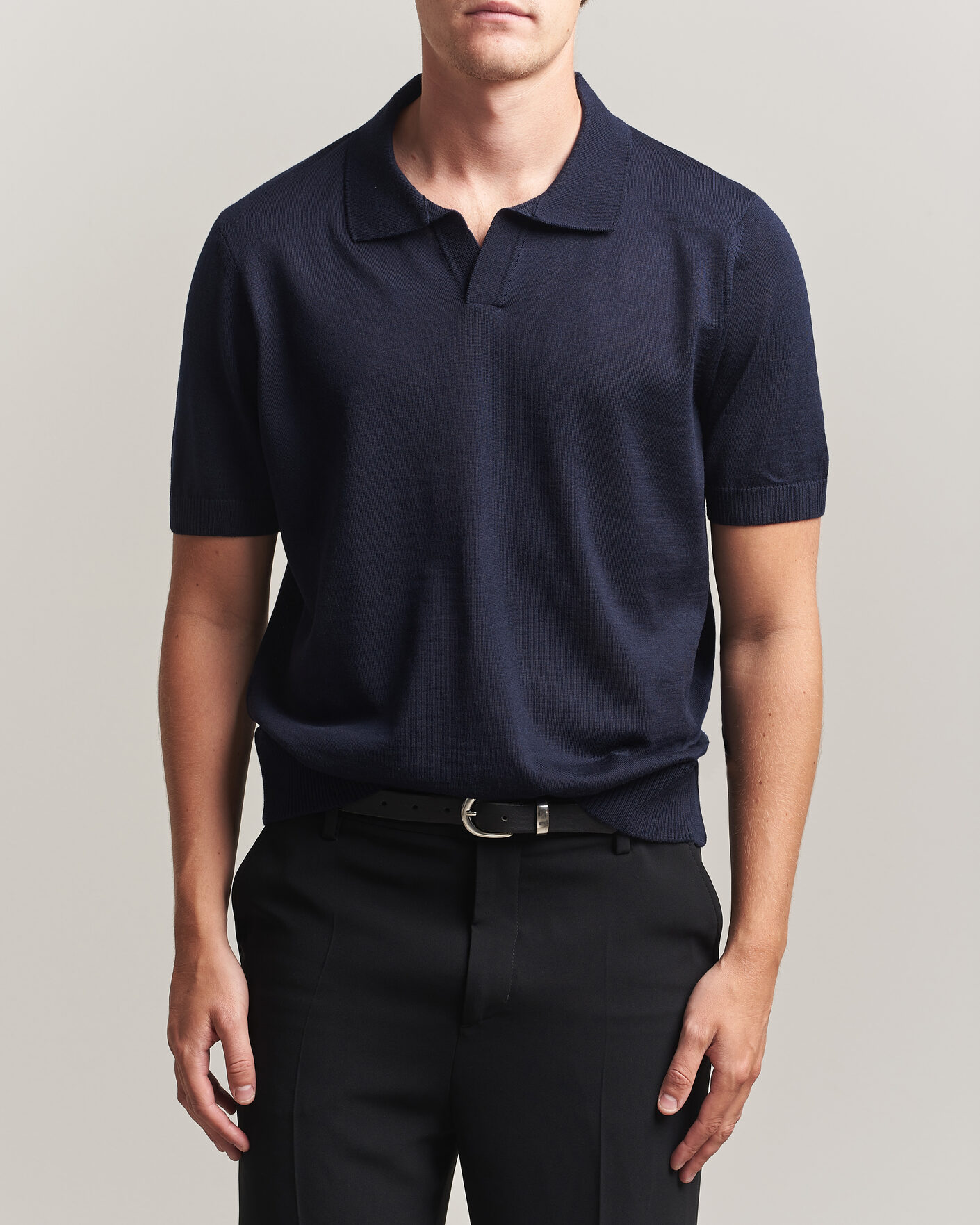 Herr | Pikéer | BOSS BLACK | Lantoni Knitted Polo Dark Blue