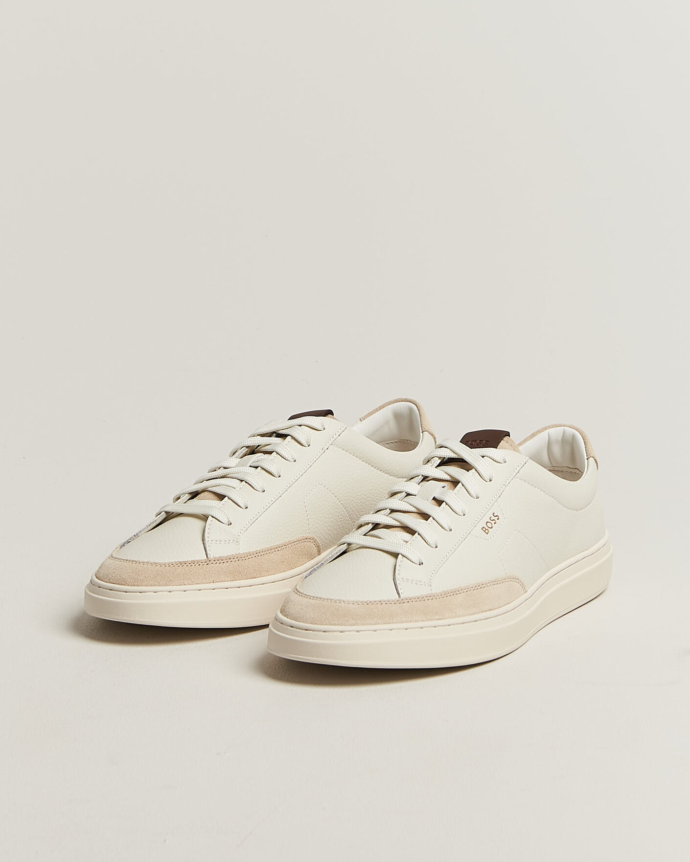 Herr | Sneakers | BOSS BLACK | Kieran Leather/Suede Sneaker Open White