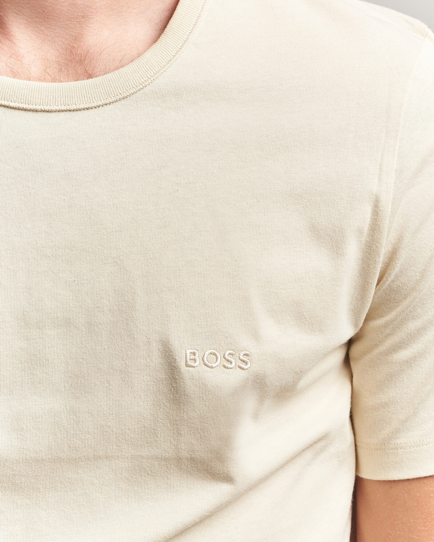 Herr | T-Shirts | BOSS BLACK | 3-Pack Crew Neck T-Shirt White/Beige/Grey