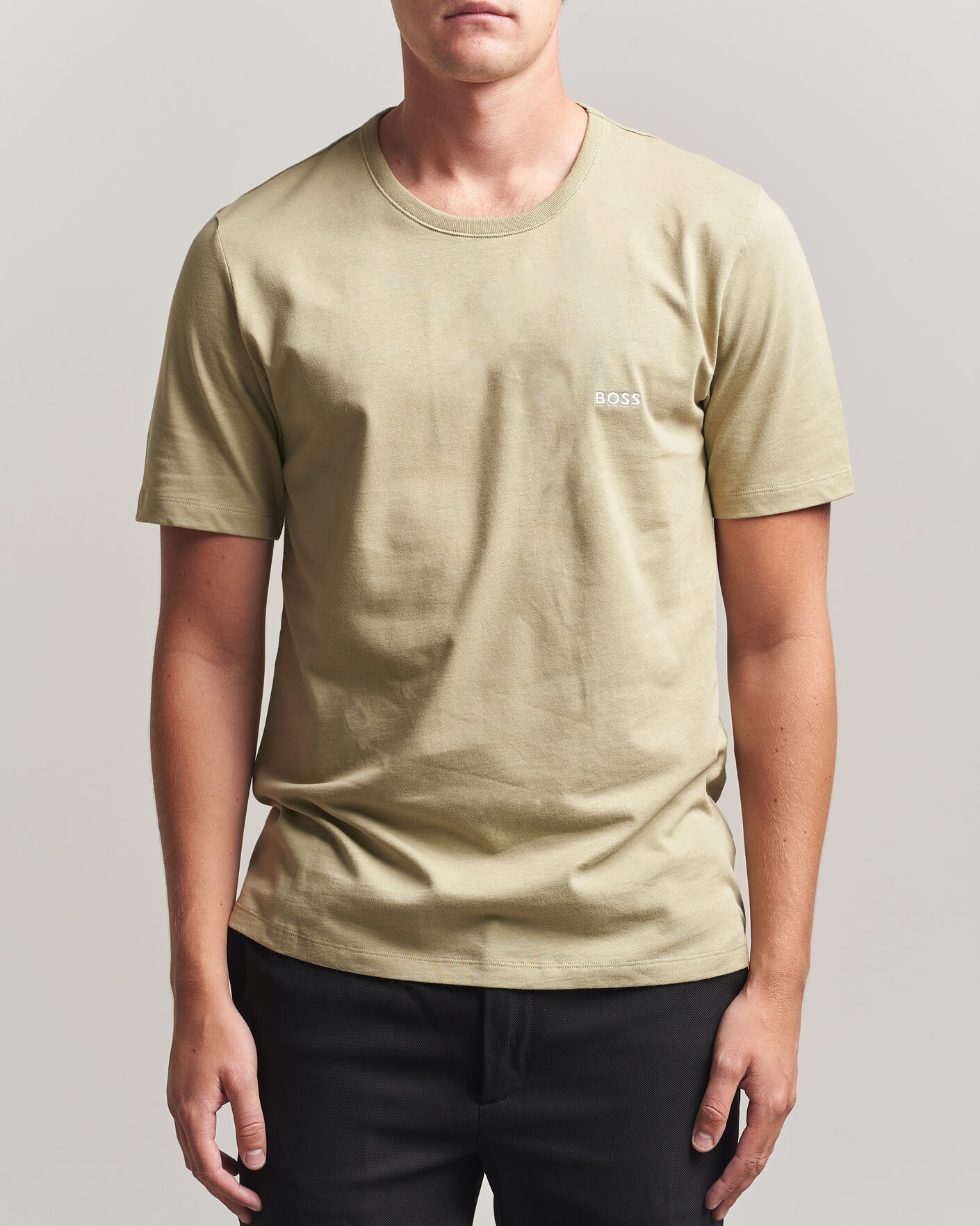 Herr | T-Shirts | BOSS BLACK | 3-Pack Crew Neck T-Shirt Green/Beige/White