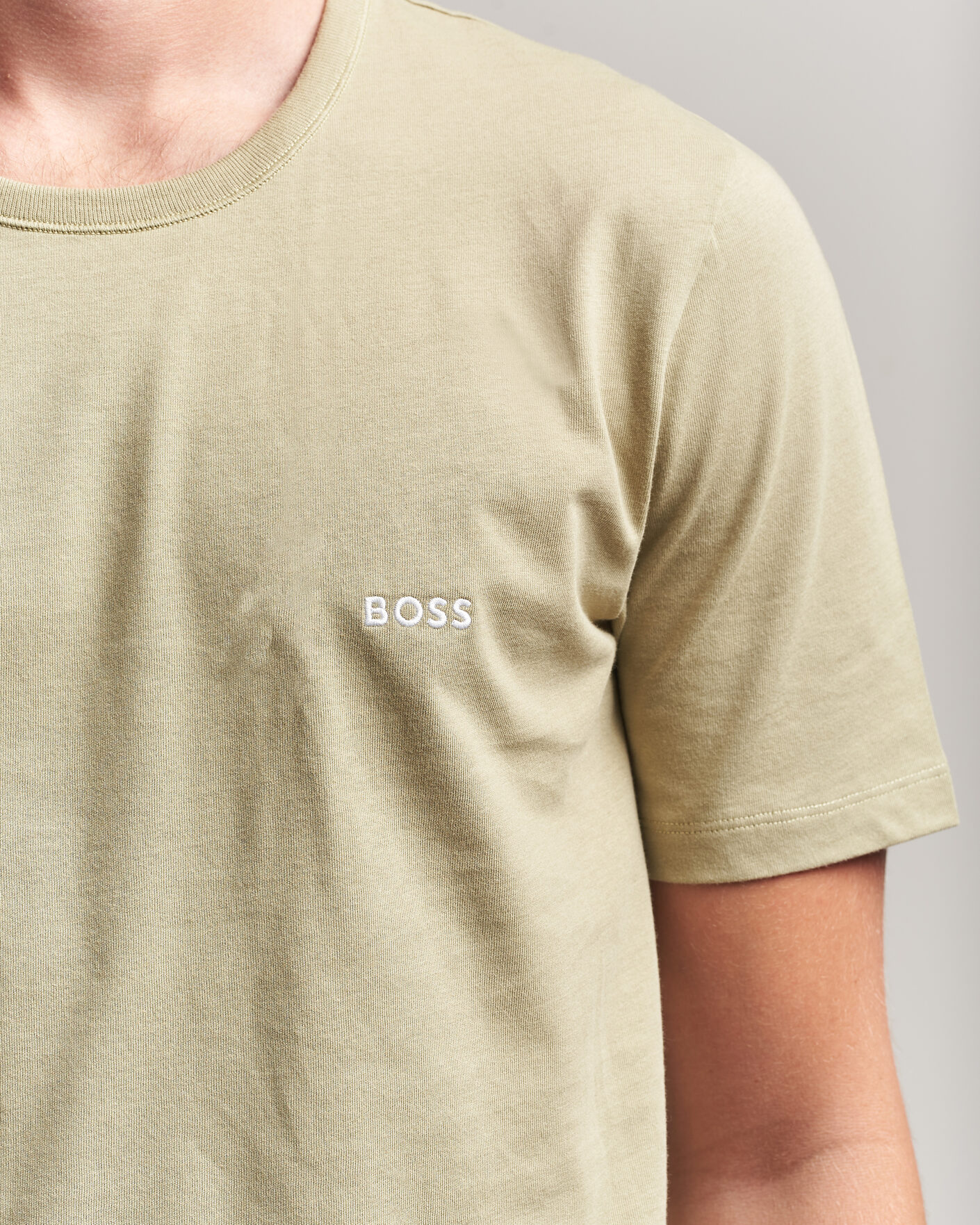 Herr | T-Shirts | BOSS BLACK | 3-Pack Crew Neck T-Shirt Green/Beige/White