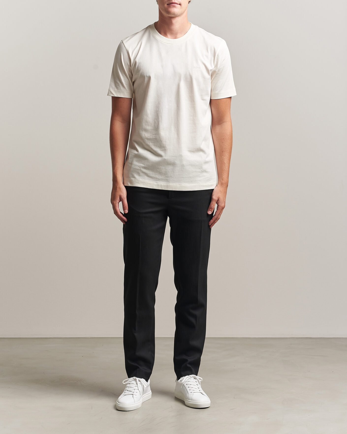 Herr | T-Shirts | BOSS BLACK | Thompson Crew Neck T-Shirt Open White
