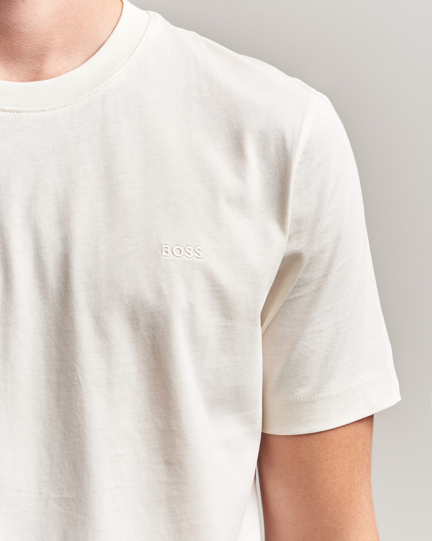 Herr | T-Shirts | BOSS BLACK | Thompson Crew Neck T-Shirt Open White
