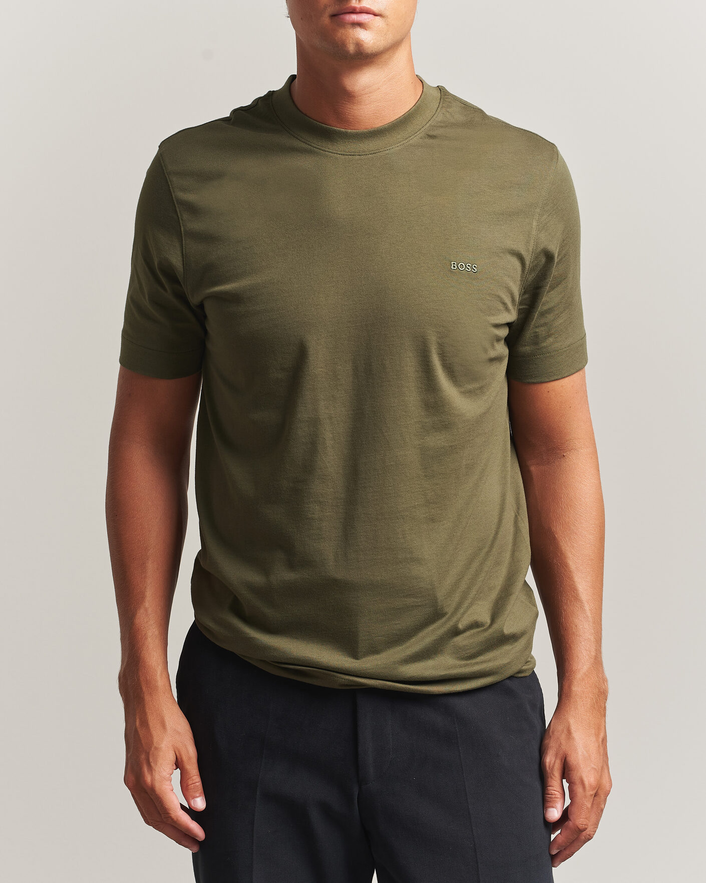 Herr | T-Shirts | BOSS BLACK | Thompson Crew Neck T-Shirt Open Green