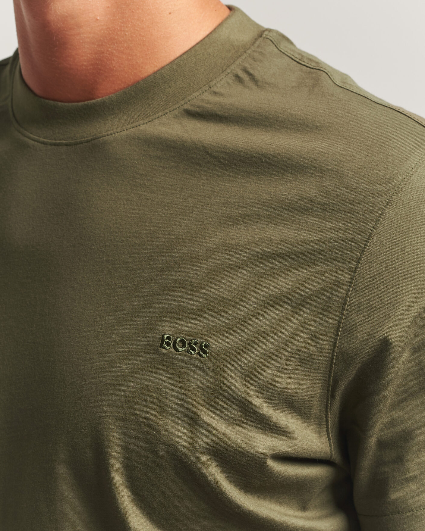 Herr | T-Shirts | BOSS BLACK | Thompson Crew Neck T-Shirt Open Green