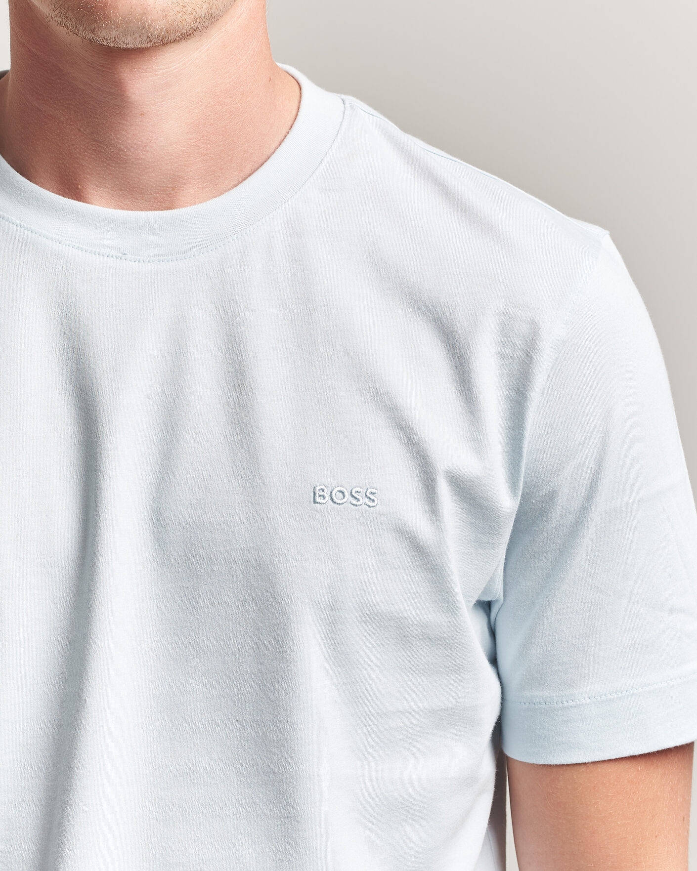 Herr | T-Shirts | BOSS BLACK | Thompson Crew Neck T-Shirt Open Blue