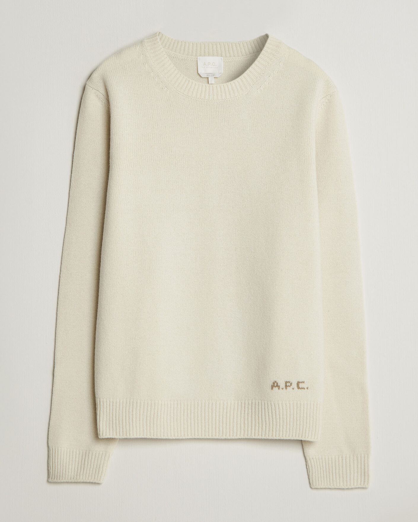 Herr | Tröjor | A.P.C. | Edmond Wool Knitted Sweater Ecru