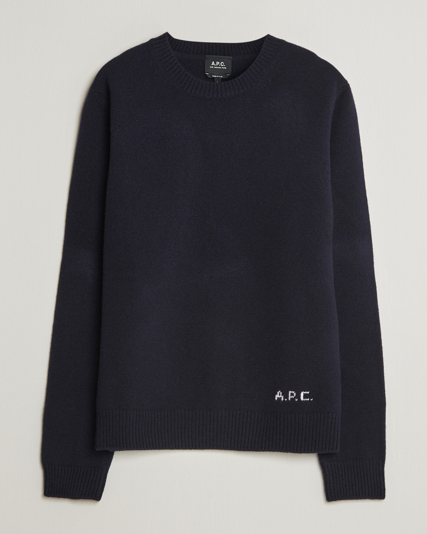 Herr | Tröjor | A.P.C. | Edmond Wool Knitted Sweater Dark Navy