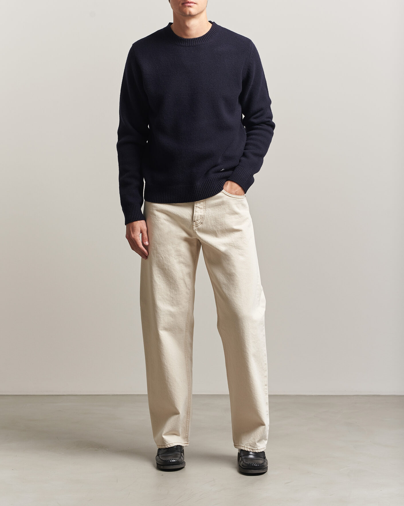 Herr | Tröjor | A.P.C. | Edmond Wool Knitted Sweater Dark Navy
