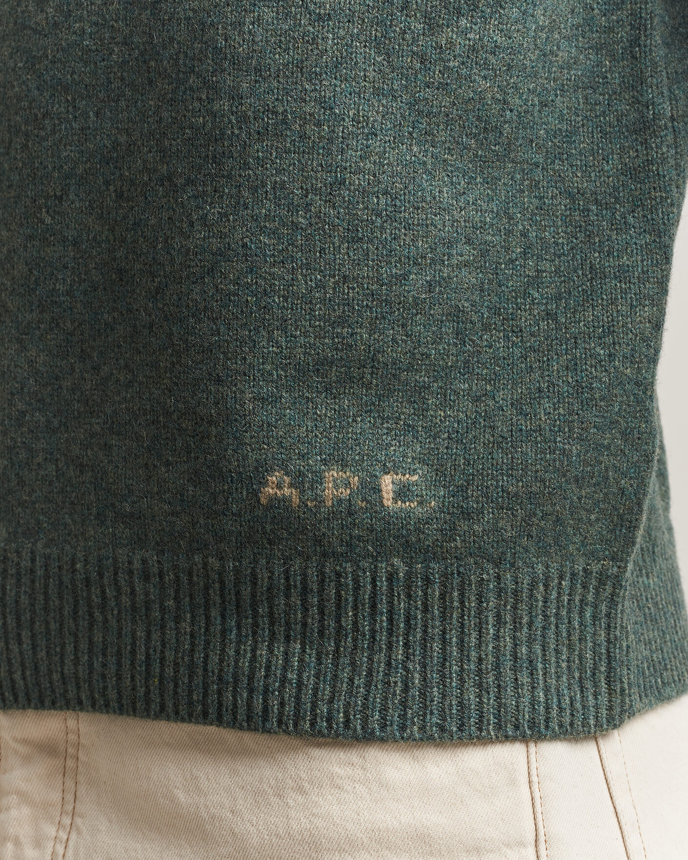Herr | Tröjor | A.P.C. | Edmond Wool Knitted Sweater Green Melange