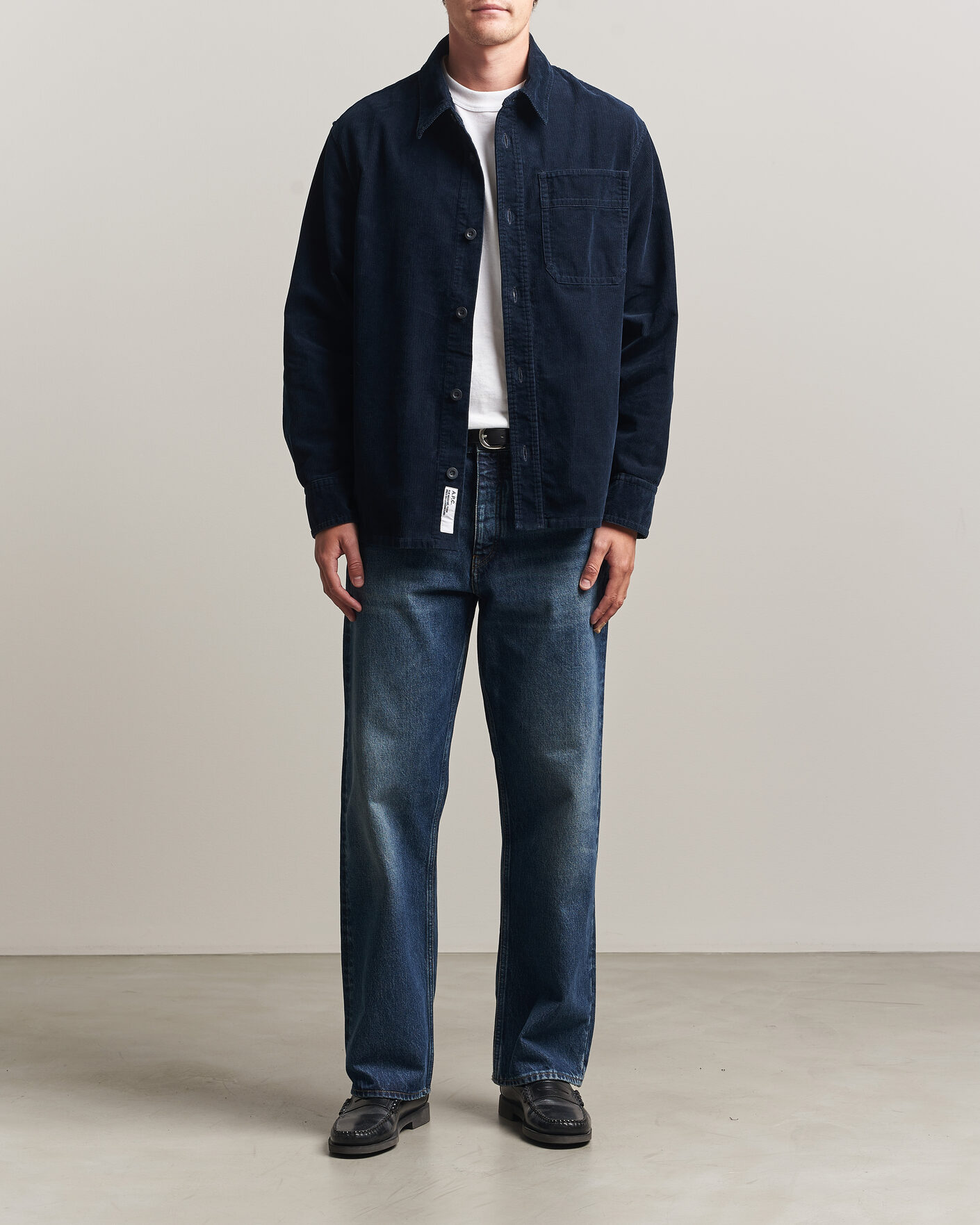Herr | Skjortor | A.P.C. | Basile Corduroy Overshirt Dark Navy