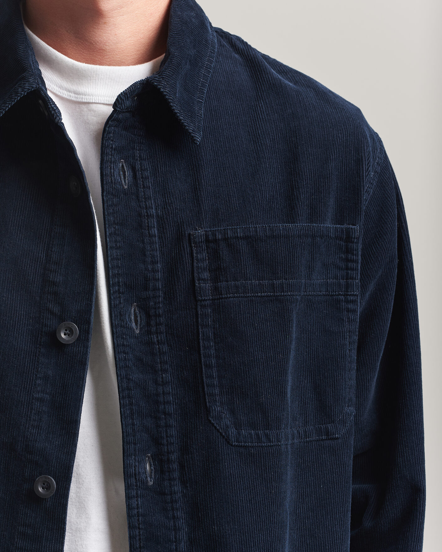 Herr | Skjortor | A.P.C. | Basile Corduroy Overshirt Dark Navy