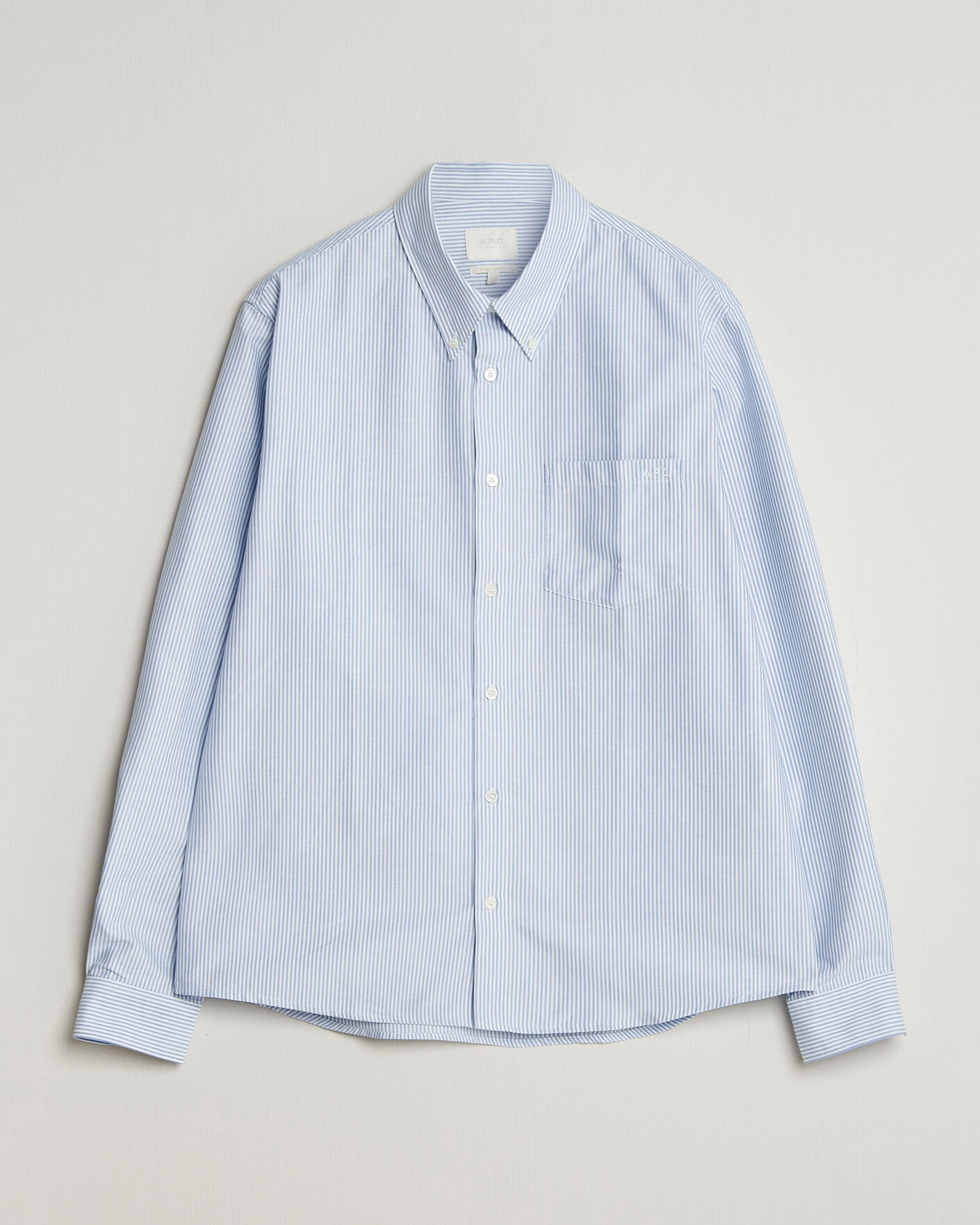 Herr | Skjortor | A.P.C. | Greg Striped Oxford Shirt Blue/White