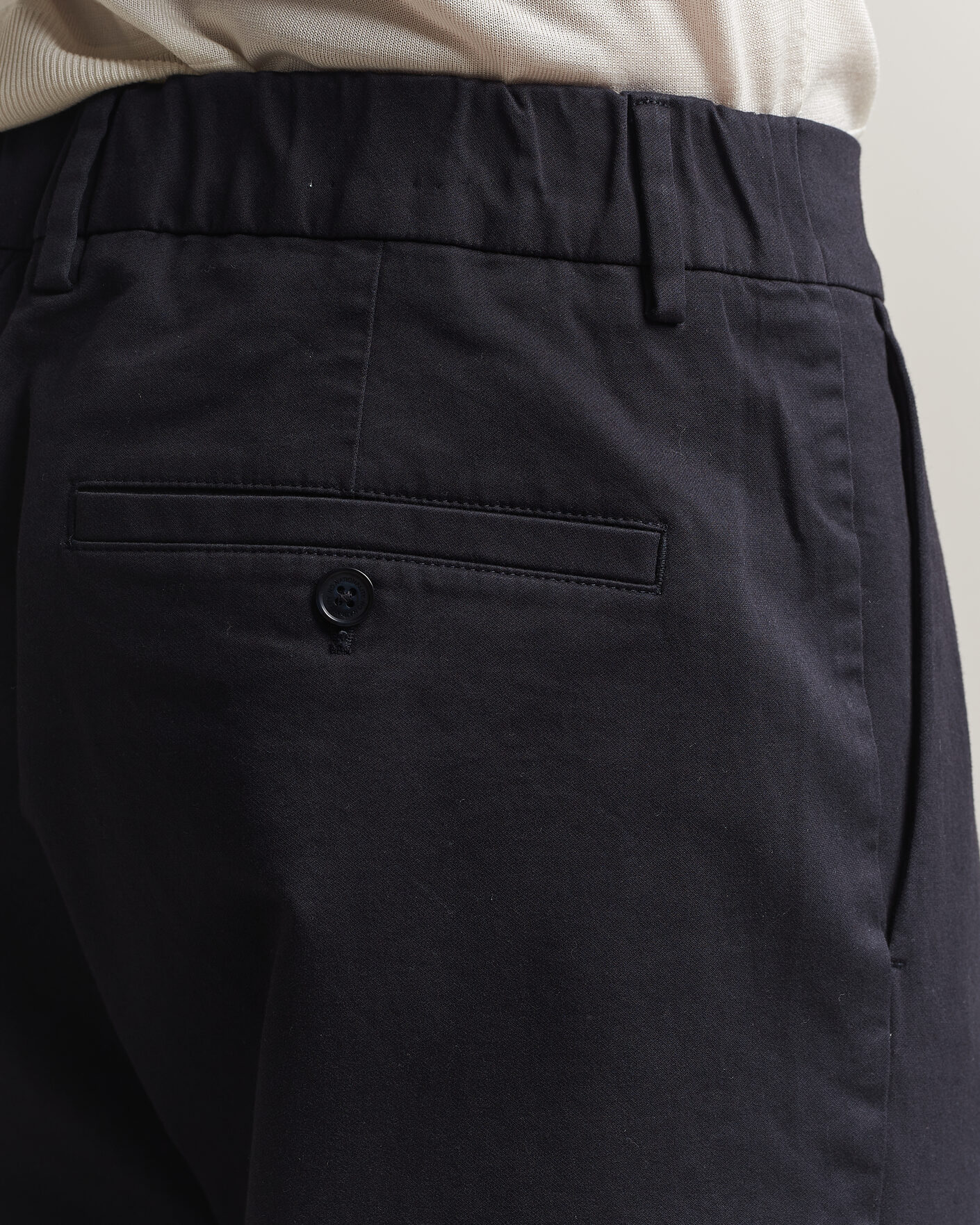 Herr | Byxor | NN07 | Kay Relaxed Fit Pleated Cotton Trousers Navy Blue