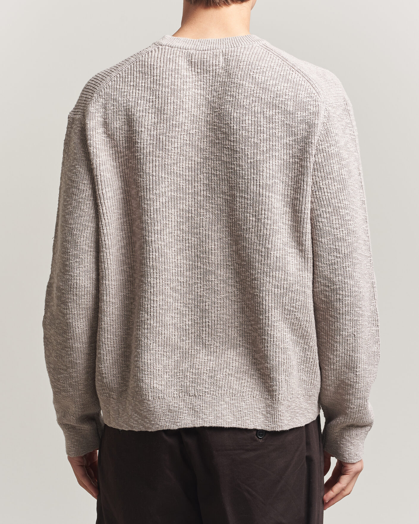 Herr | Tröjor | NN07 | Russell Cotton Knitted Sweater Moon Dust