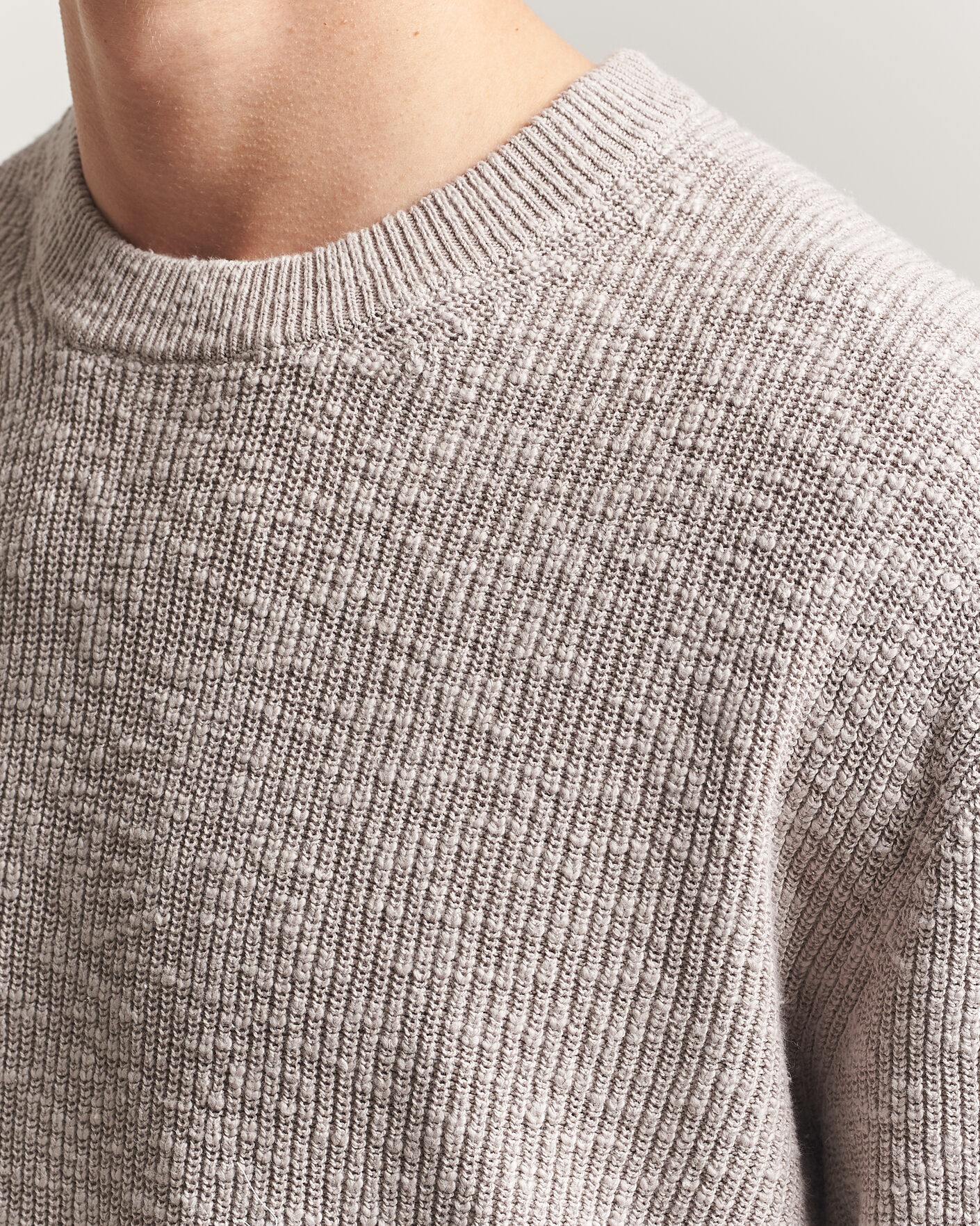 Herr | Tröjor | NN07 | Russell Cotton Knitted Sweater Moon Dust
