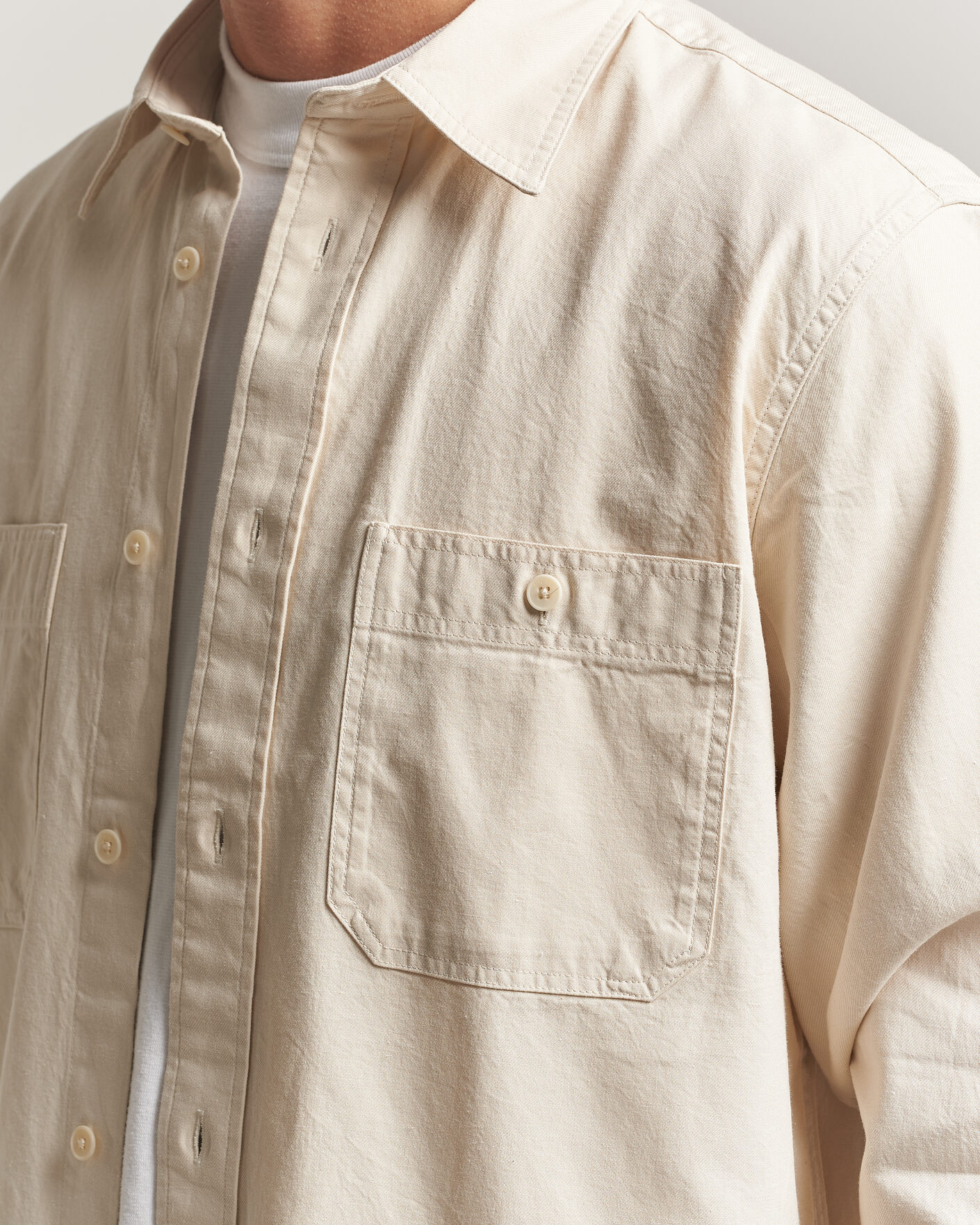 Herr | Skjortor | NN07 | Colby Twill Overshirt Ivory