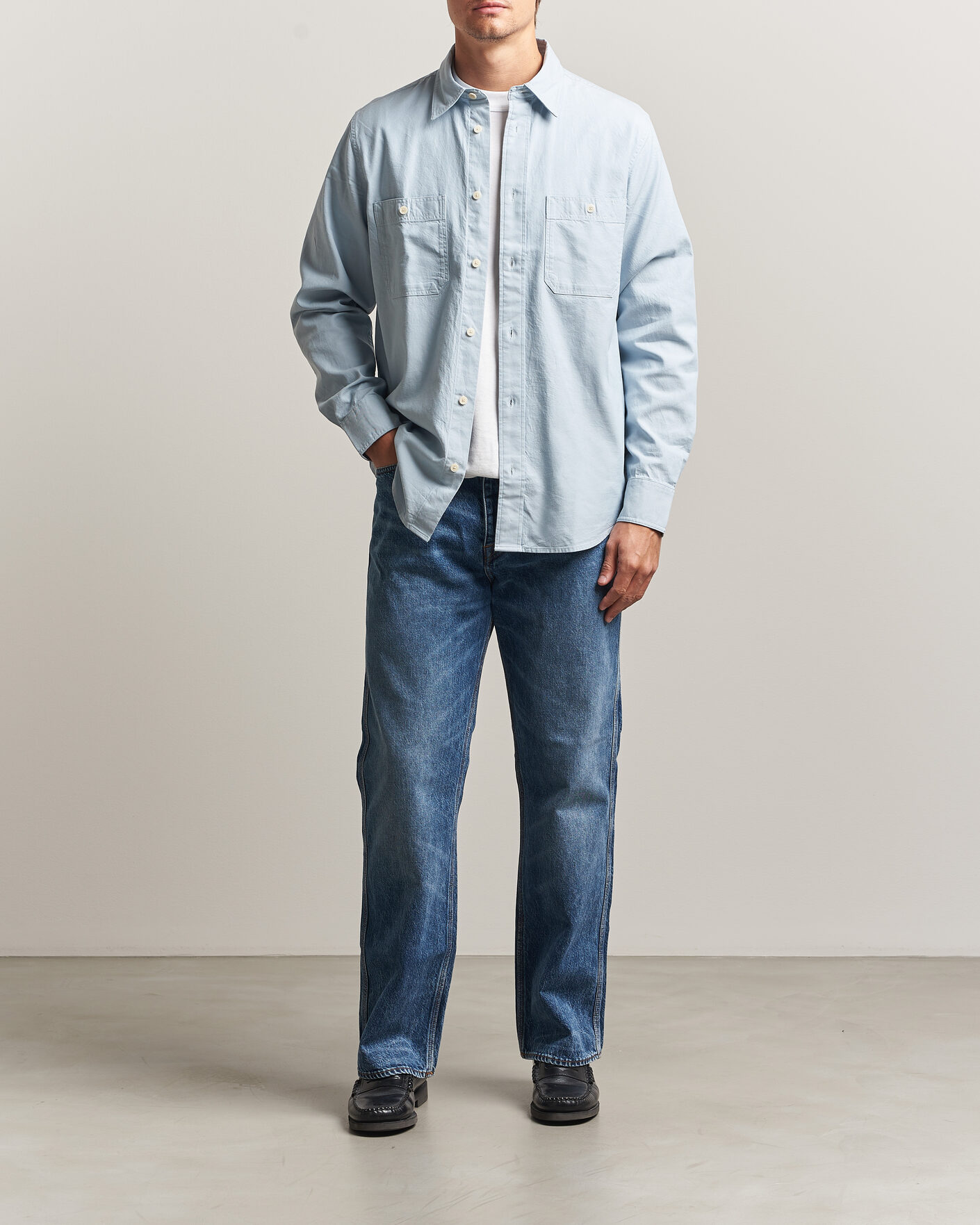 Herr | Skjortor | NN07 | Colby Twill Overshirt Sky Mist