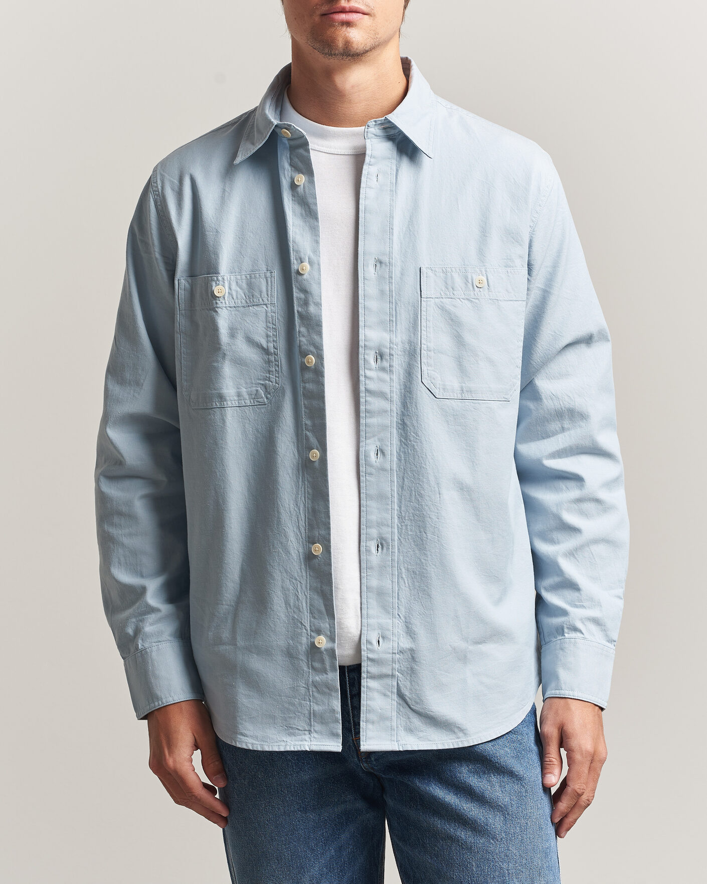 Herr | Skjortor | NN07 | Colby Twill Overshirt Sky Mist