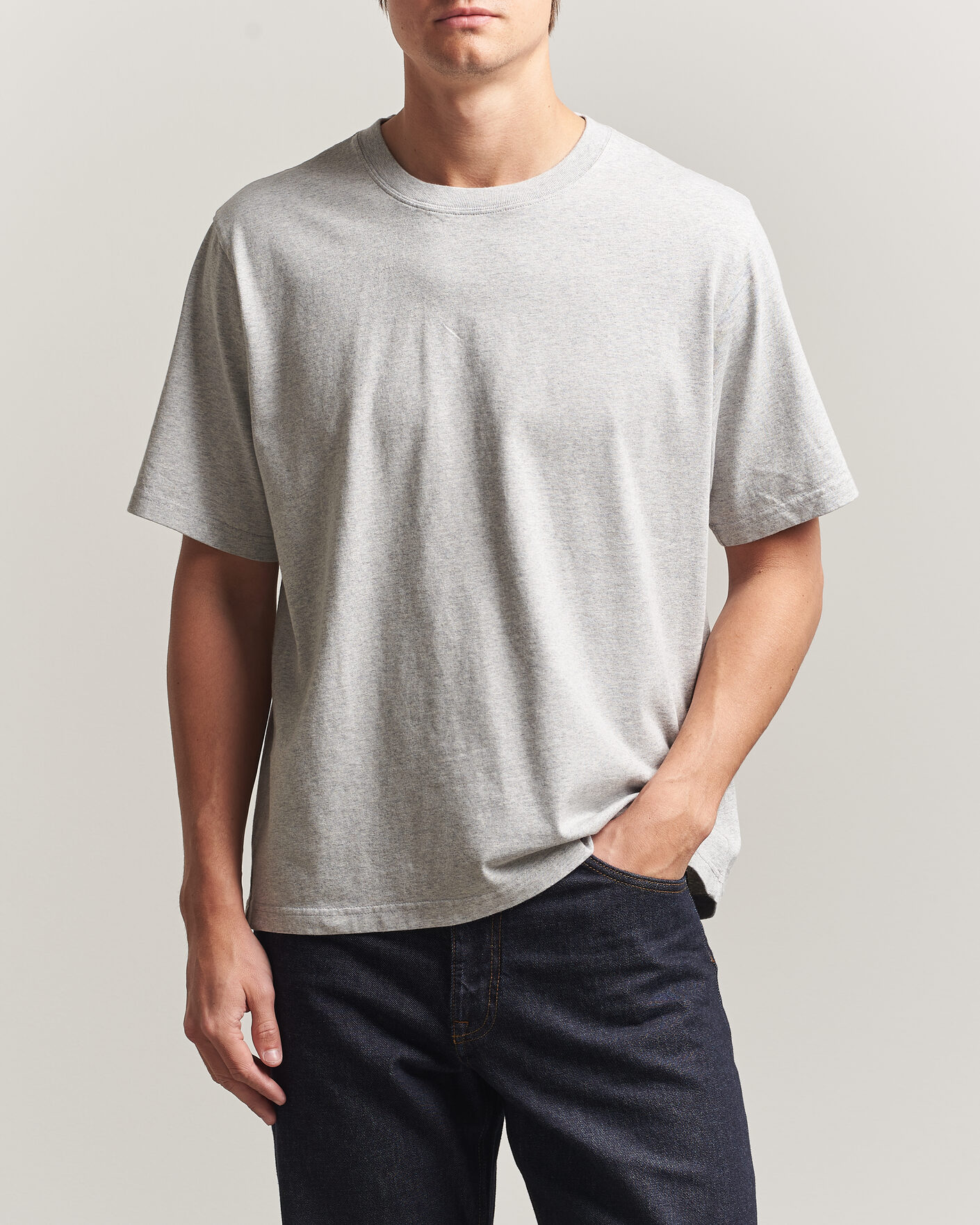 Herr | T-Shirts | NN07 | Jett Printed HQ T-Shirt Grey Melange
