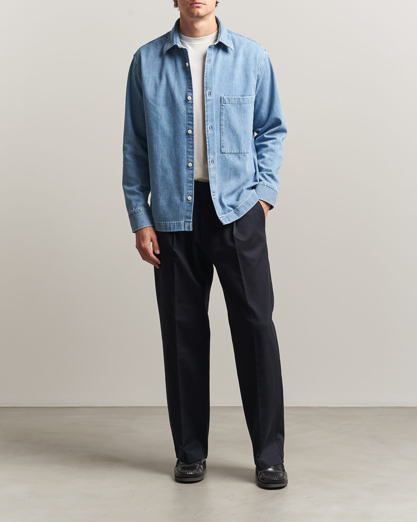 Herr | Skjortor | NN07 | Freddy Denim Overshirt Light Blue