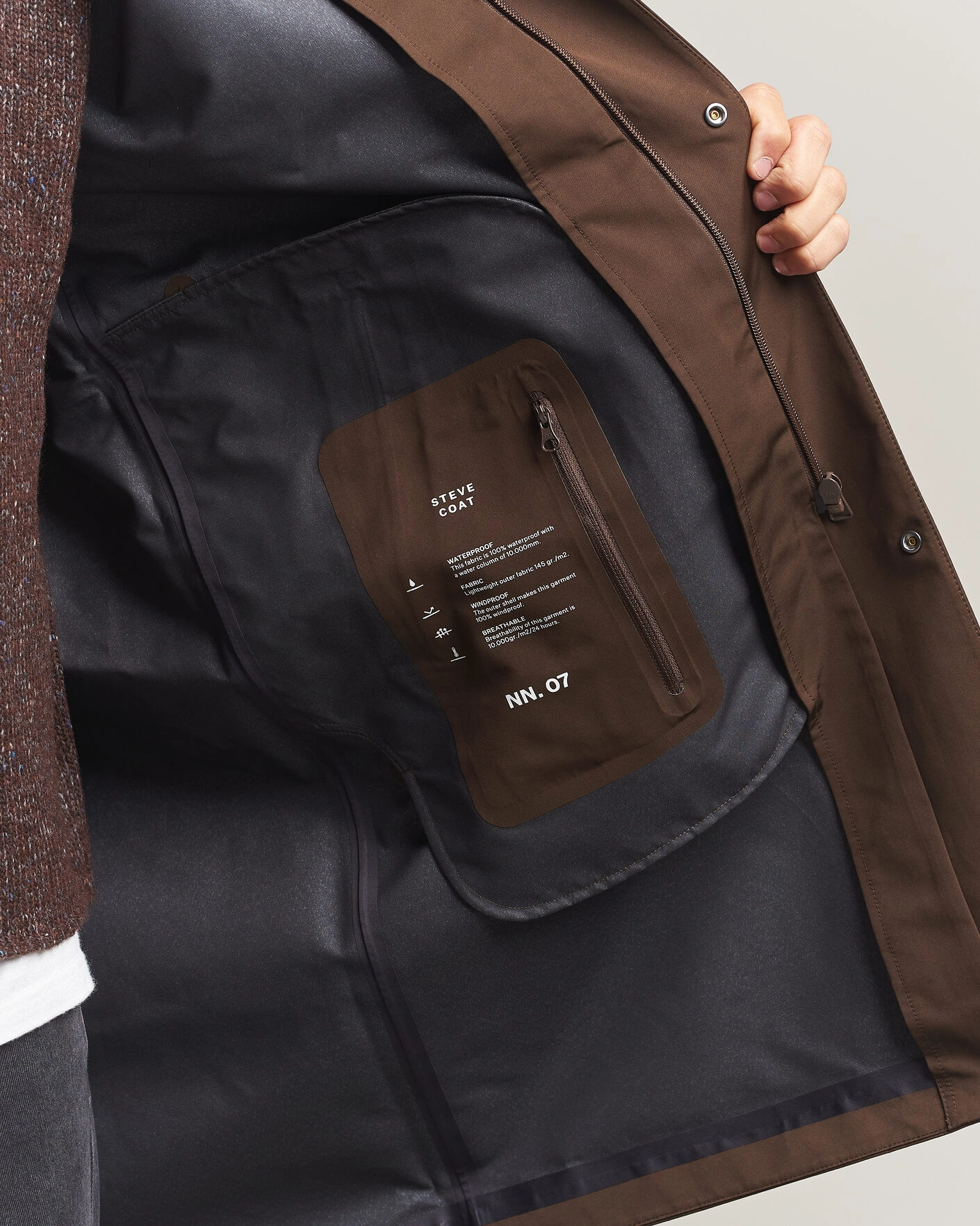Herr | Jackor | NN07 | Steve Technical Coat Demitasse Brown