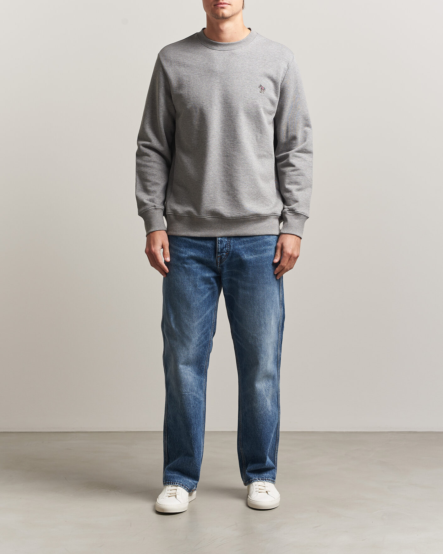 Herr | Tröjor | PS Paul Smith | Zebra Organic Cotton Sweatshirt Grey Melange