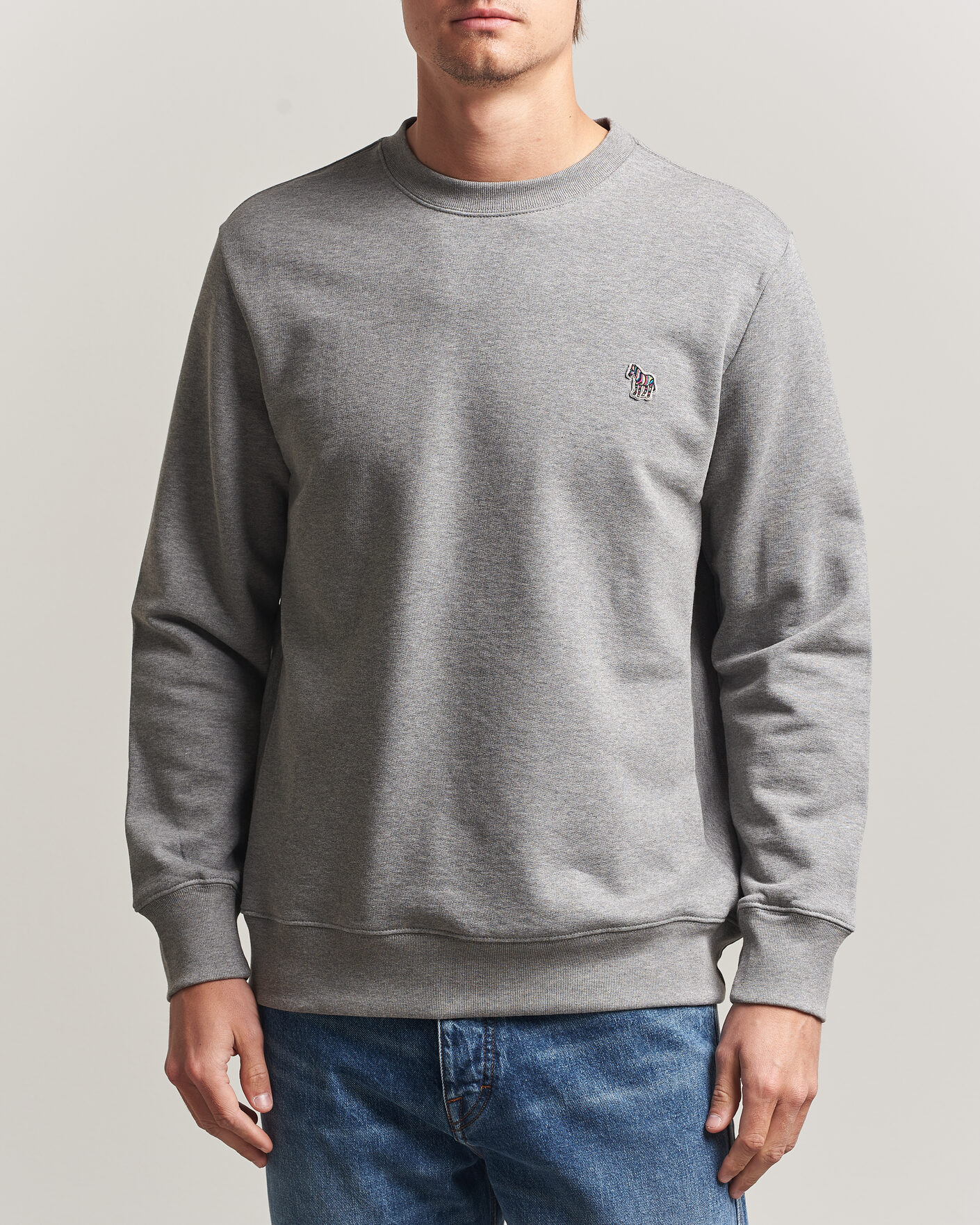 Herr | Tröjor | PS Paul Smith | Zebra Organic Cotton Sweatshirt Grey Melange