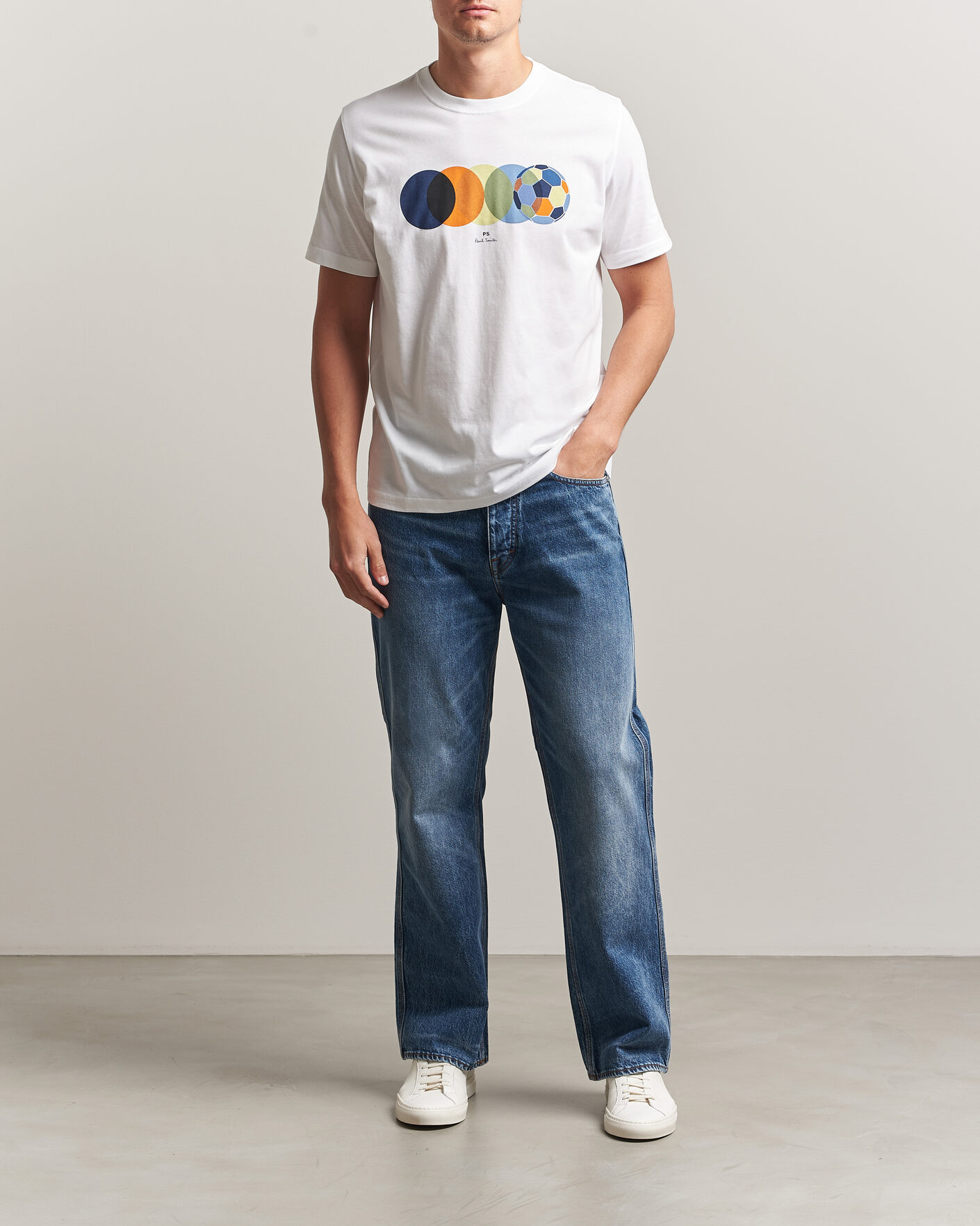 Herr | T-Shirts | PS Paul Smith | Football Crew Neck T-Shirt White