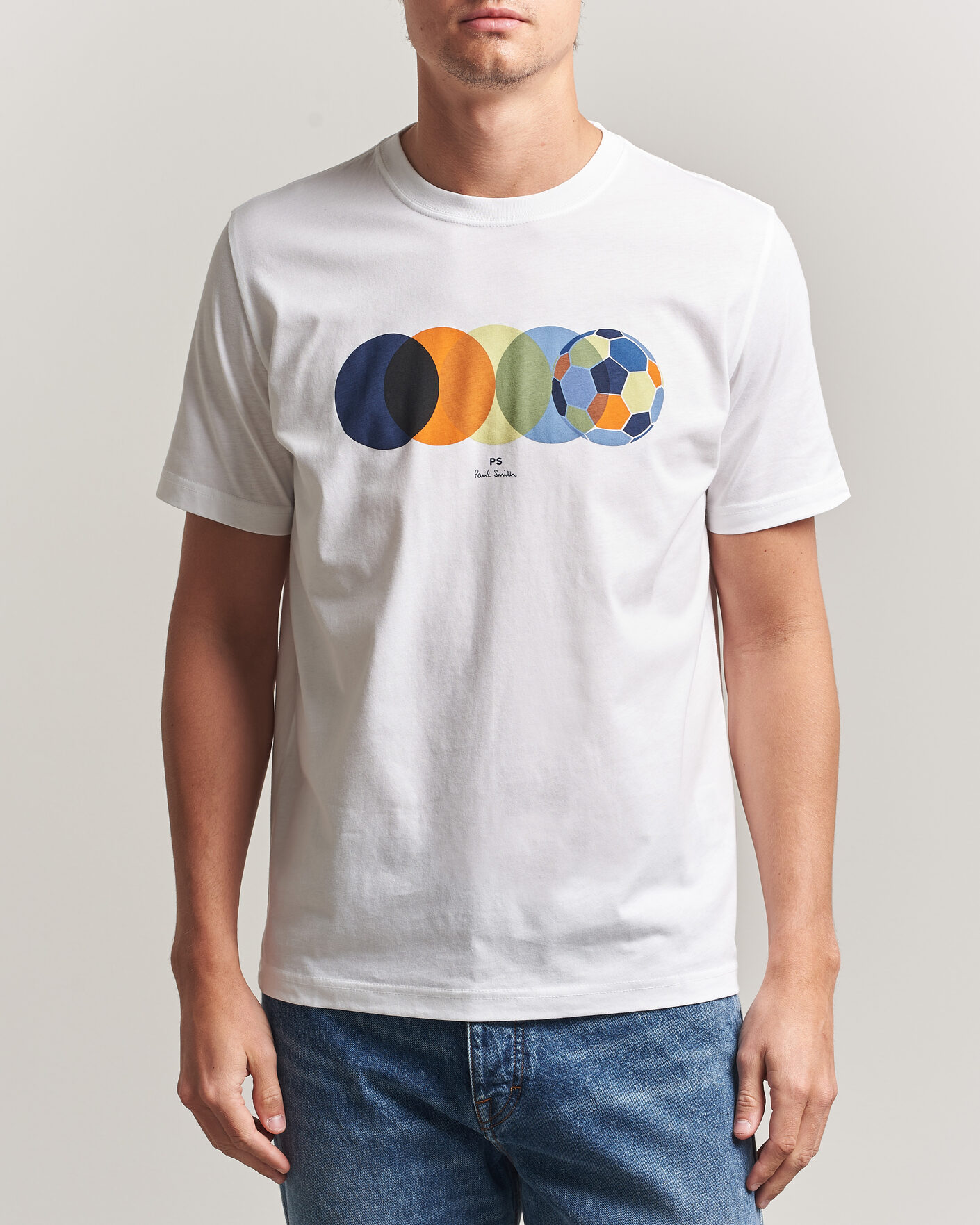 Herr | T-Shirts | PS Paul Smith | Footbal Crew Neck T-Shirt White