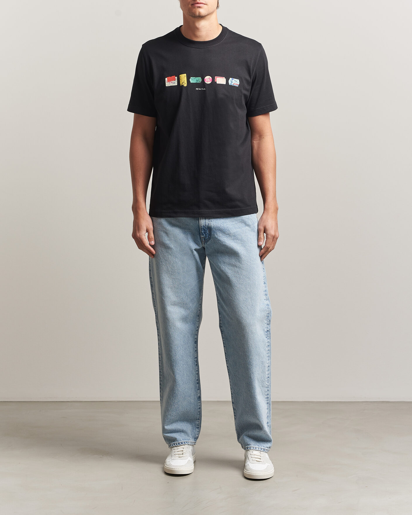 Herr | T-Shirts | PS Paul Smith | In A Row Crew Neck T-Shirt Black