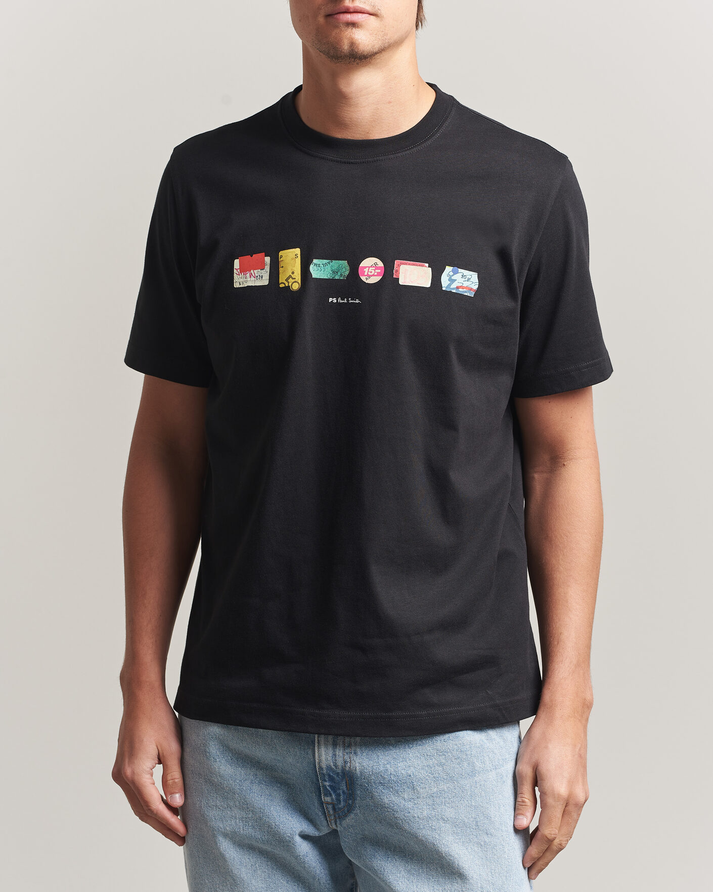 Herr | T-Shirts | PS Paul Smith | In A Row Crew Neck T-Shirt Black