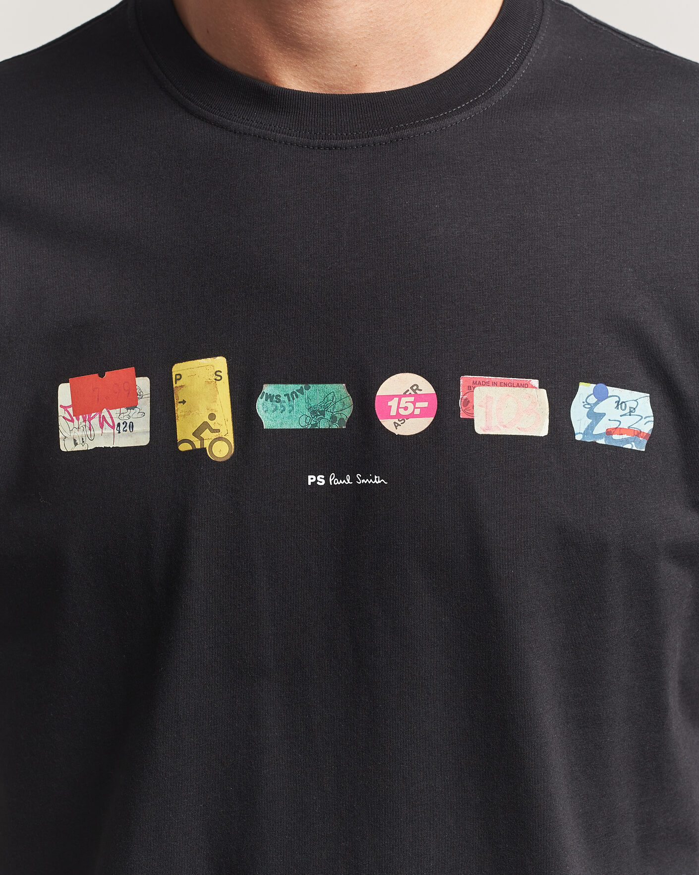 Herr | T-Shirts | PS Paul Smith | In A Row Crew Neck T-Shirt Black