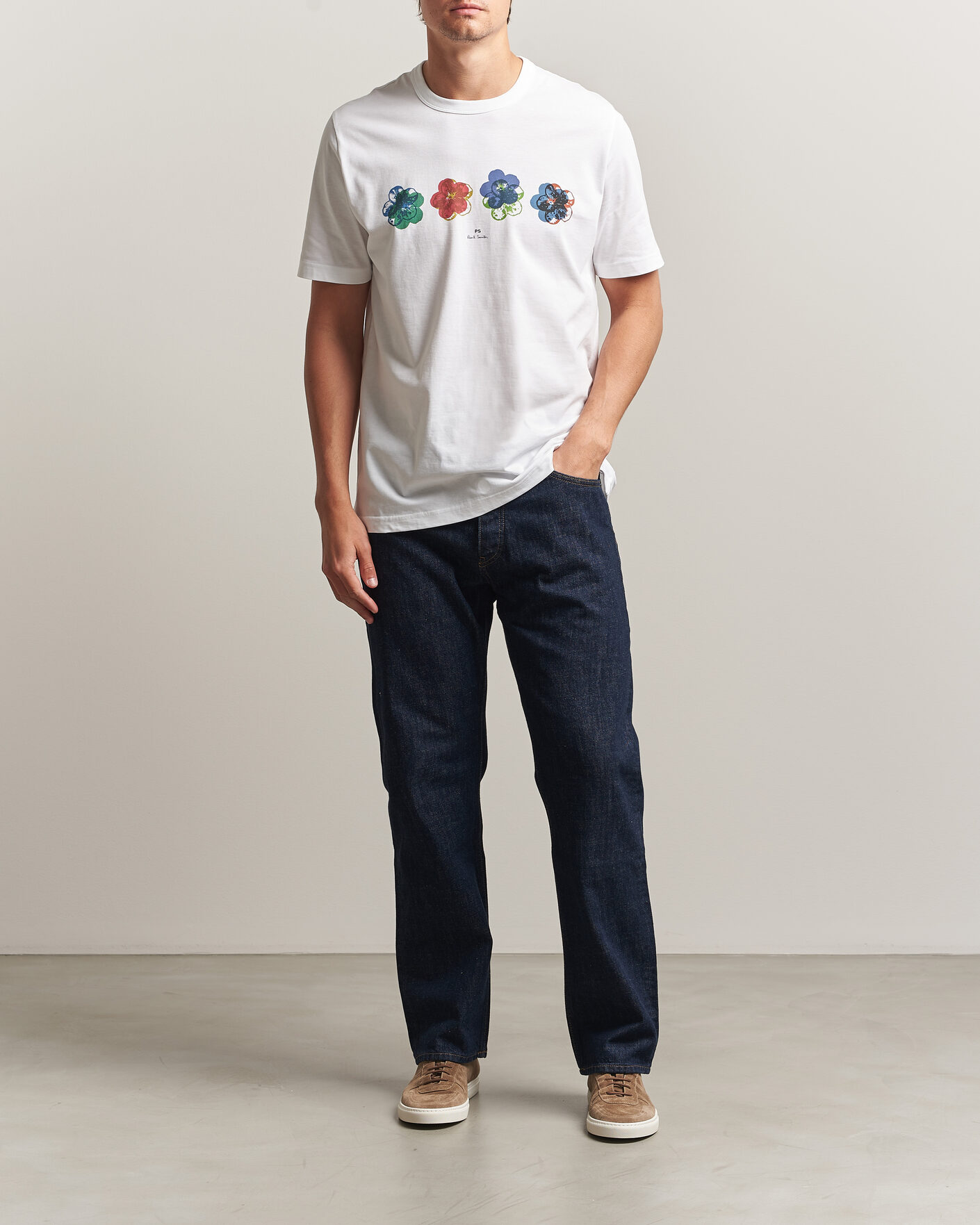 Herr | T-Shirts | PS Paul Smith | Flower Crew Neck T-Shirt White