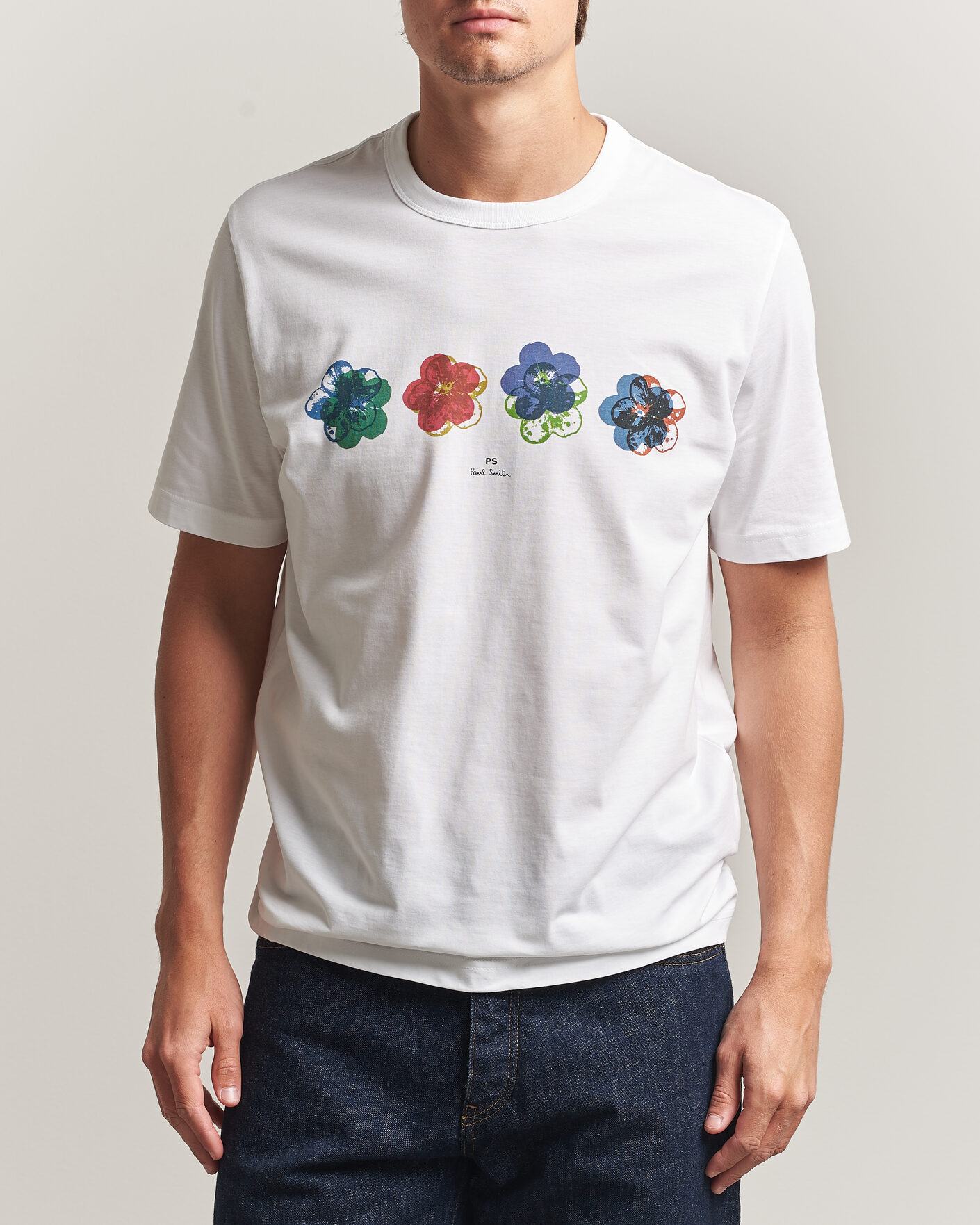 Herr | T-Shirts | PS Paul Smith | Flower Crew Neck T-Shirt White