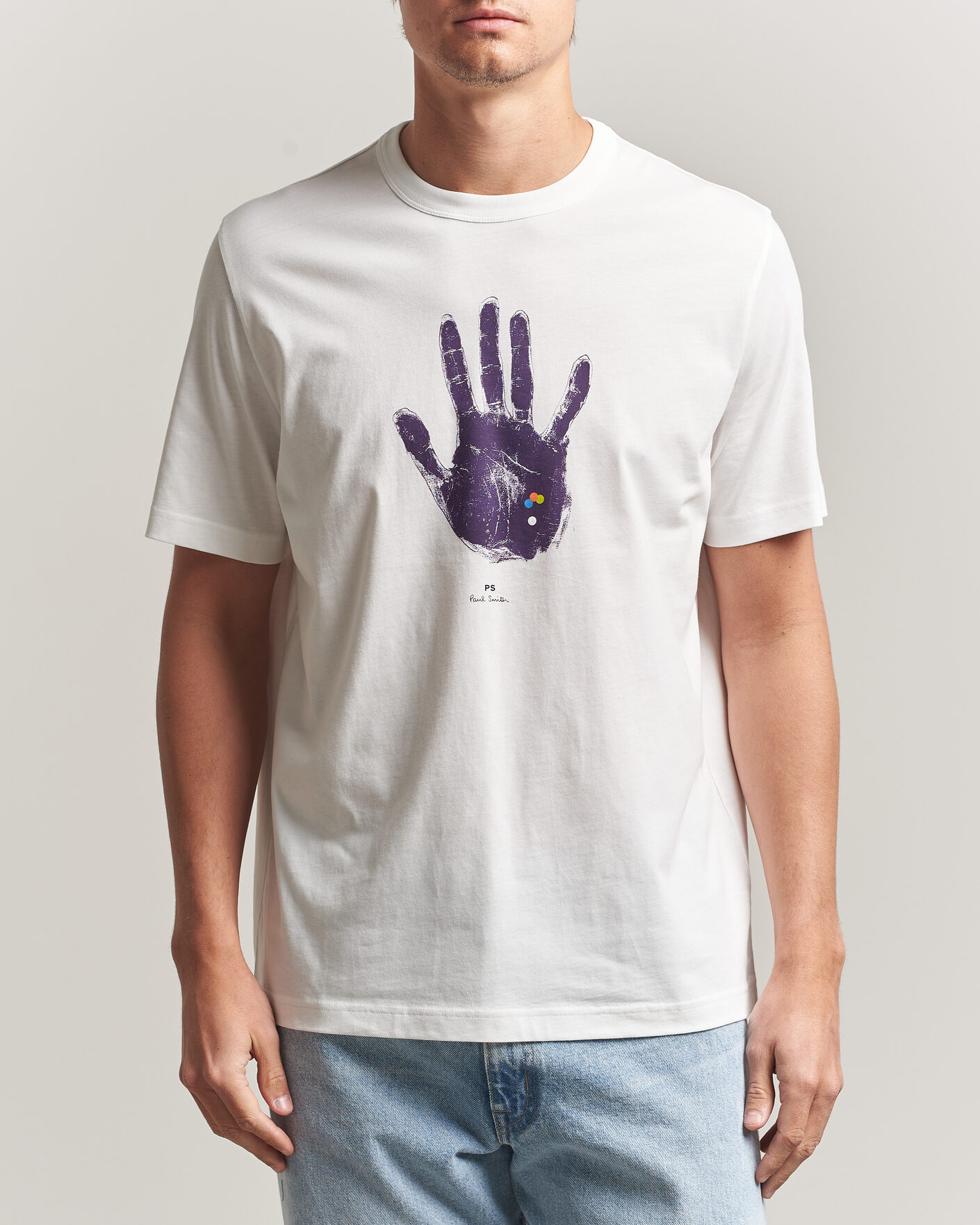 Herr | T-Shirts | PS Paul Smith | Hand Crew Neck T-Shirt White