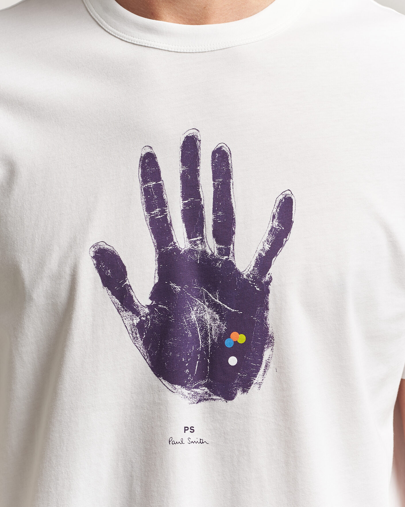 Herr | T-Shirts | PS Paul Smith | Hand Crew Neck T-Shirt White