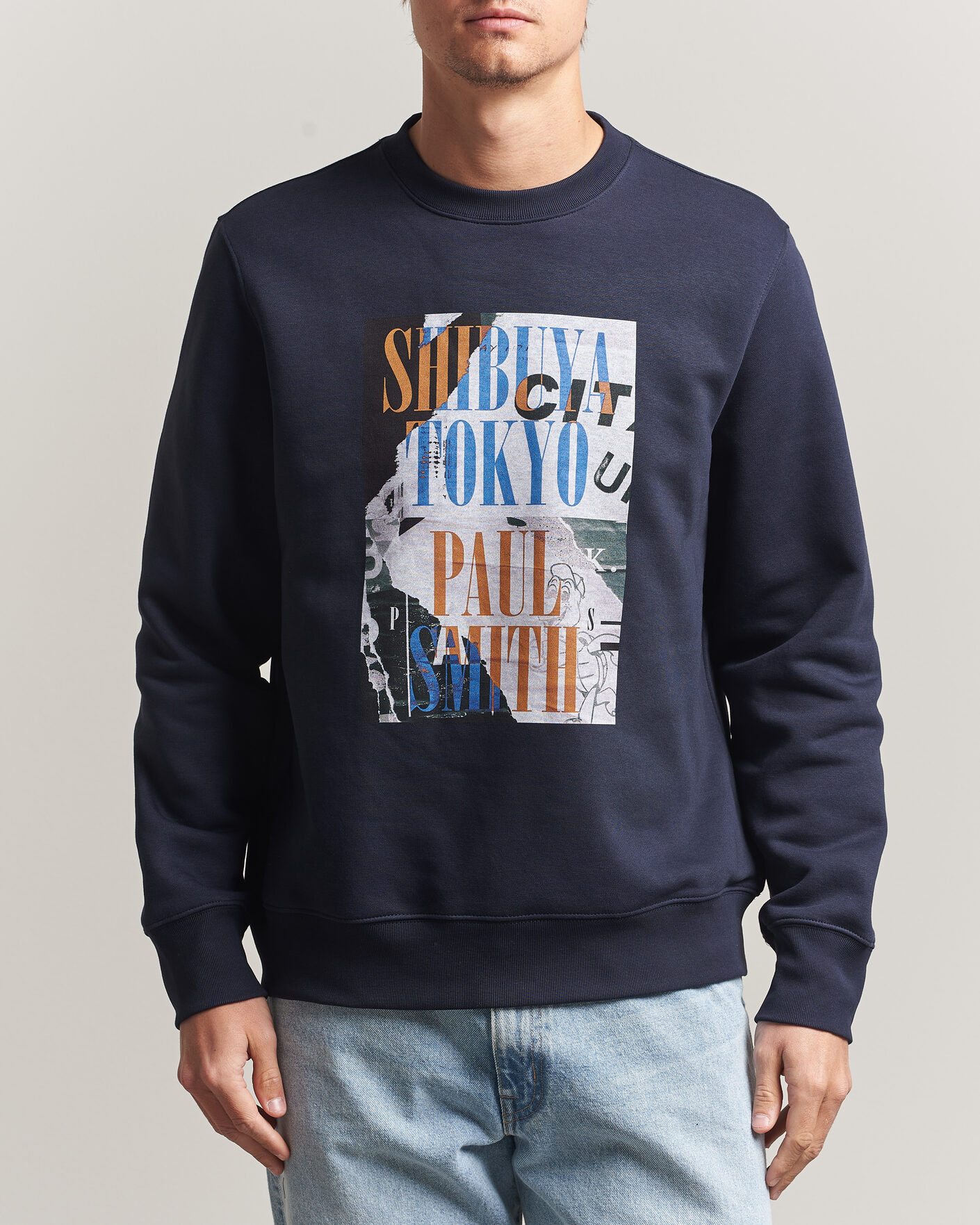 Herr | Tröjor | PS Paul Smith | Shibuya Tokya Crew Neck Sweatshirt Navy