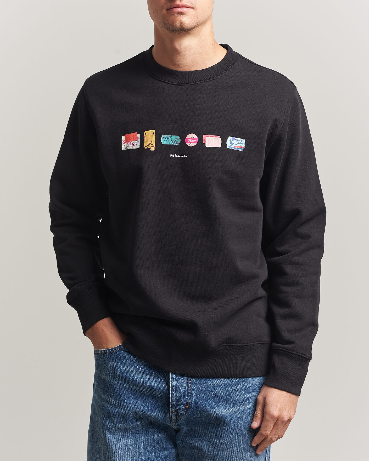 Herr | Tröjor | PS Paul Smith | In A Row Crew Neck Sweatshirt Black
