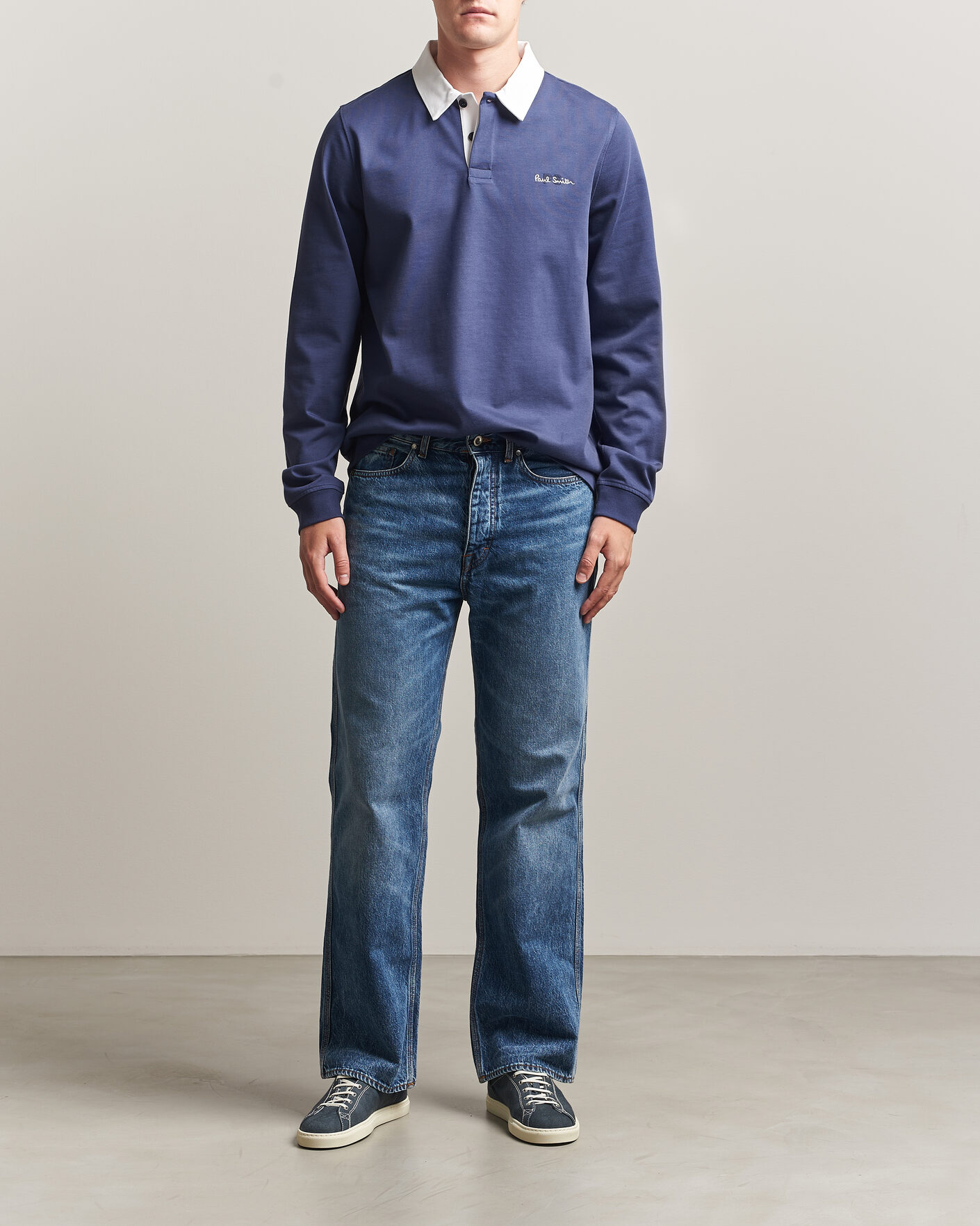 Herr | Tröjor | PS Paul Smith | Organic Cotton Rugger Blue